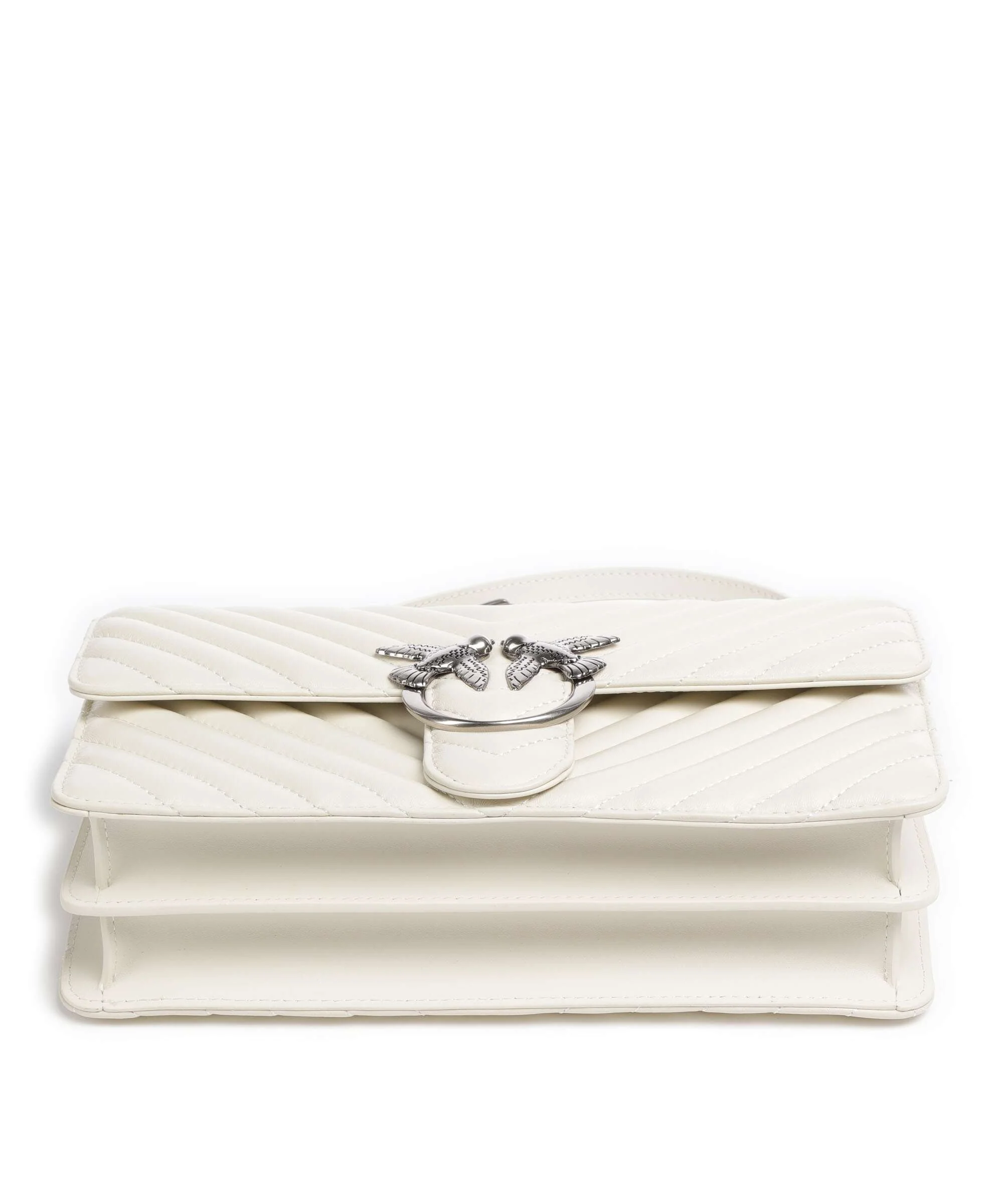 Pinko Love One Classic Shoulder bag bianco seta/old silver - Image 6