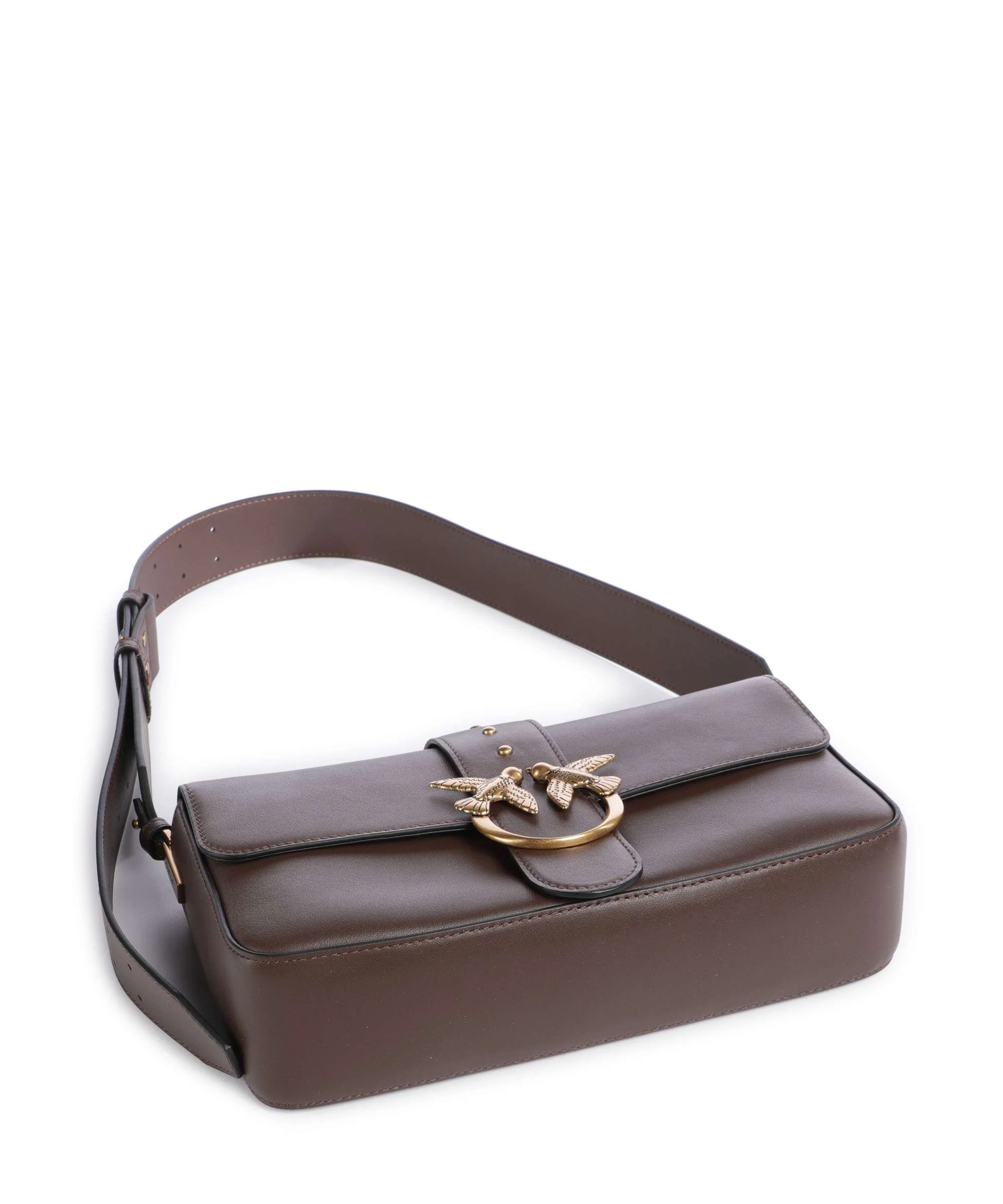 Pinko Love One Classic Slouchy Shoulder bag marrone castano/antique gold - Image 6