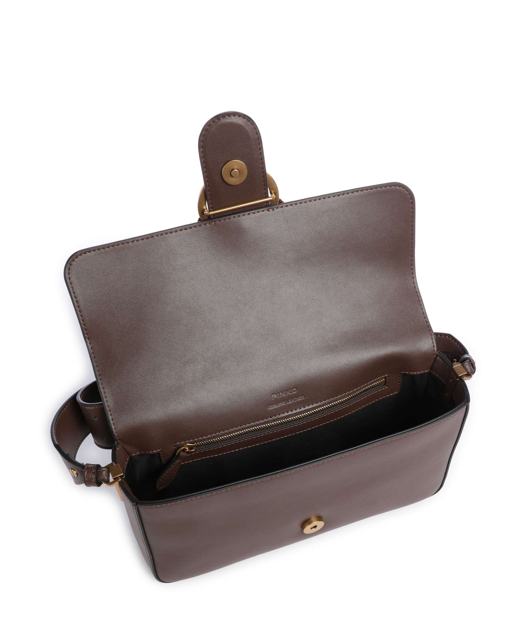 Pinko Love One Classic Slouchy Shoulder bag marrone castano/antique gold - Image 7