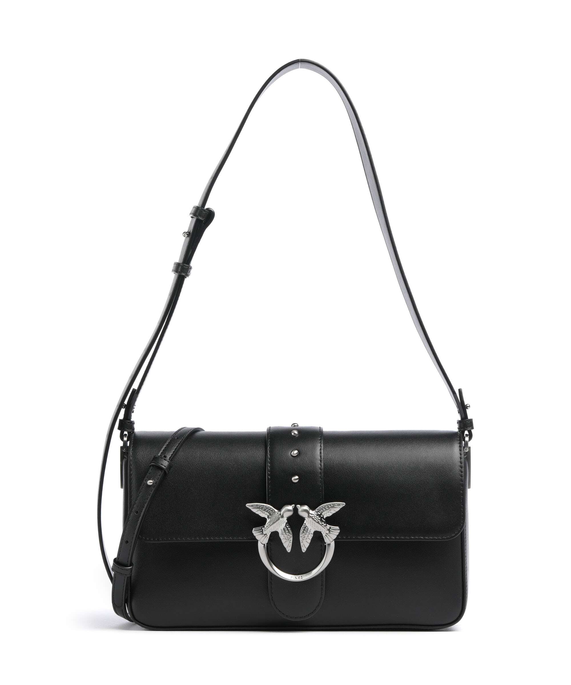 Pinko Love One Classic Slouchy Shoulder bag nero limousine/matt silver