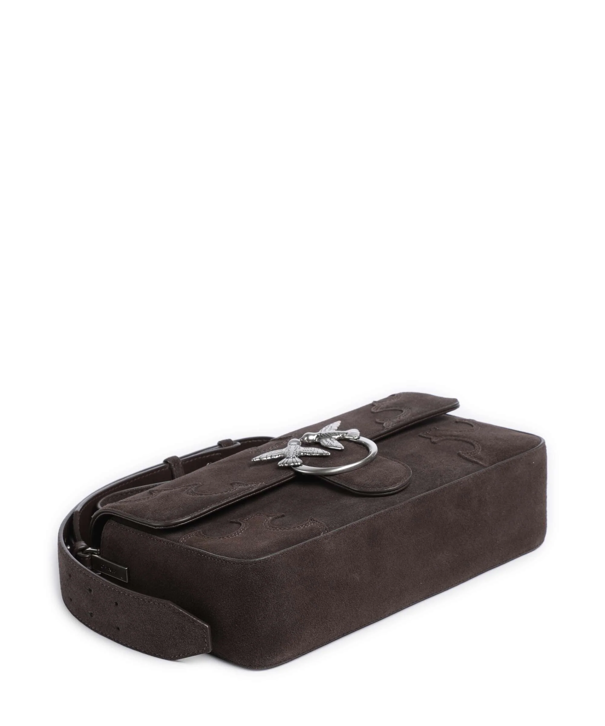 Pinko Love One Classic Slouchy Shoulder bag marrone/chicco di caffe/old silver - Image 4