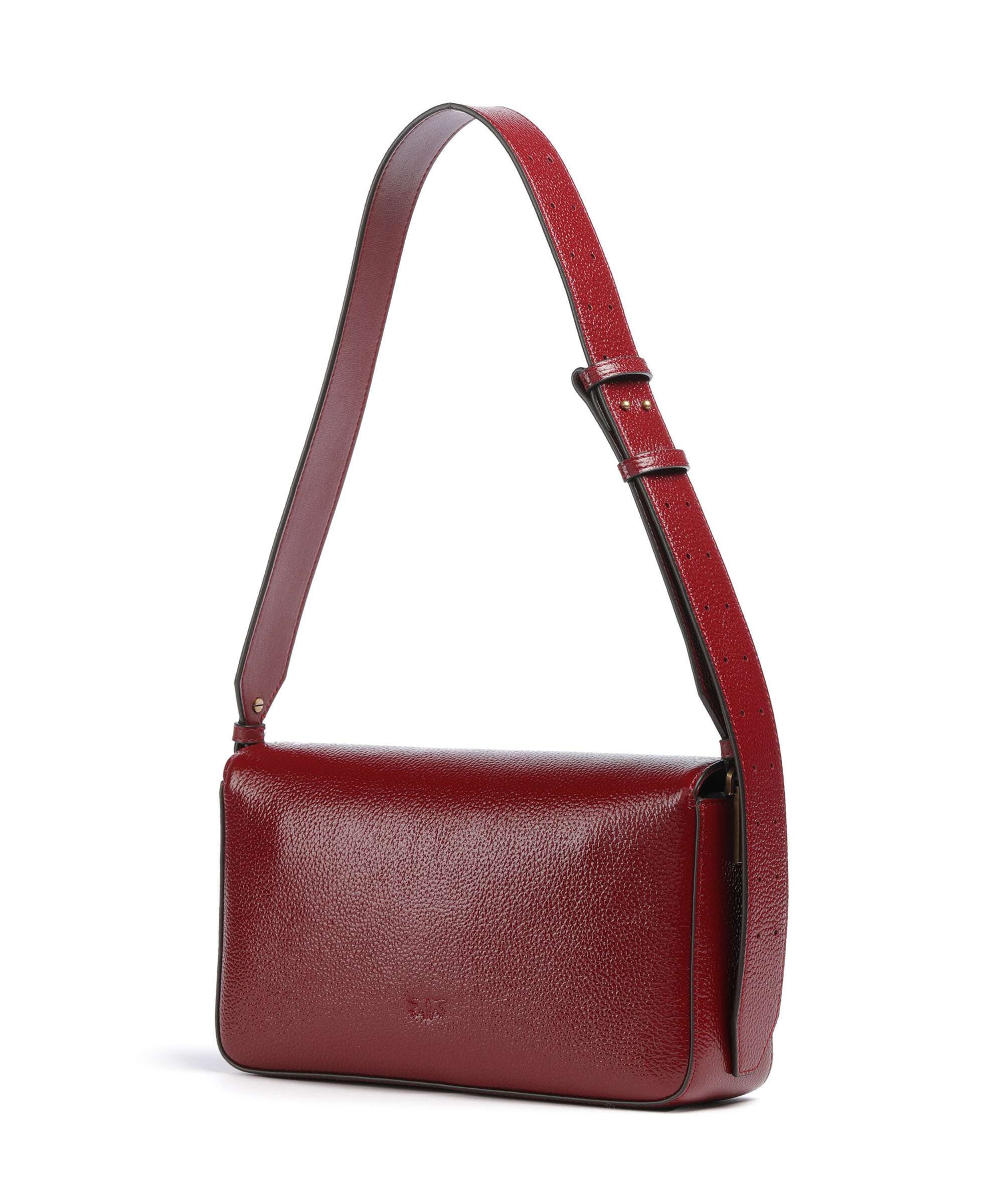 Pinko Love One Classic Slouchy Shoulder bag rosso scuro/antique gold - Image 2