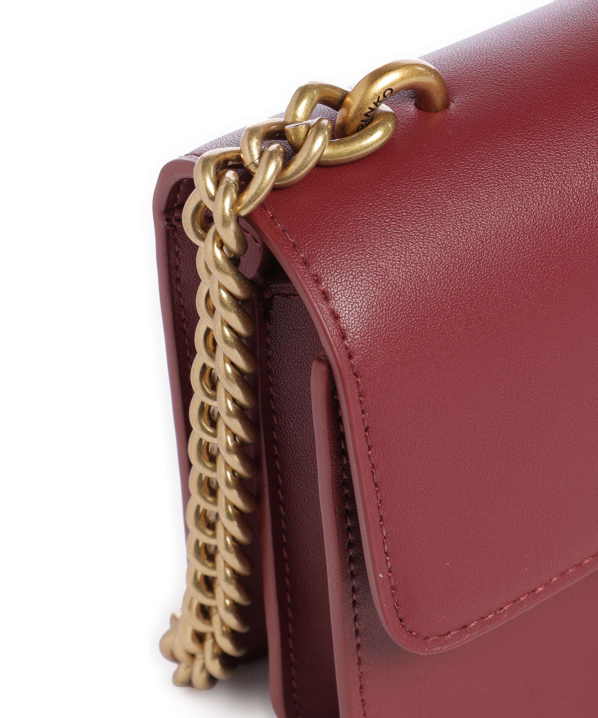 Pinko Love One Mini Crossbody bag bordeaux merlot/antique gold - Image 4