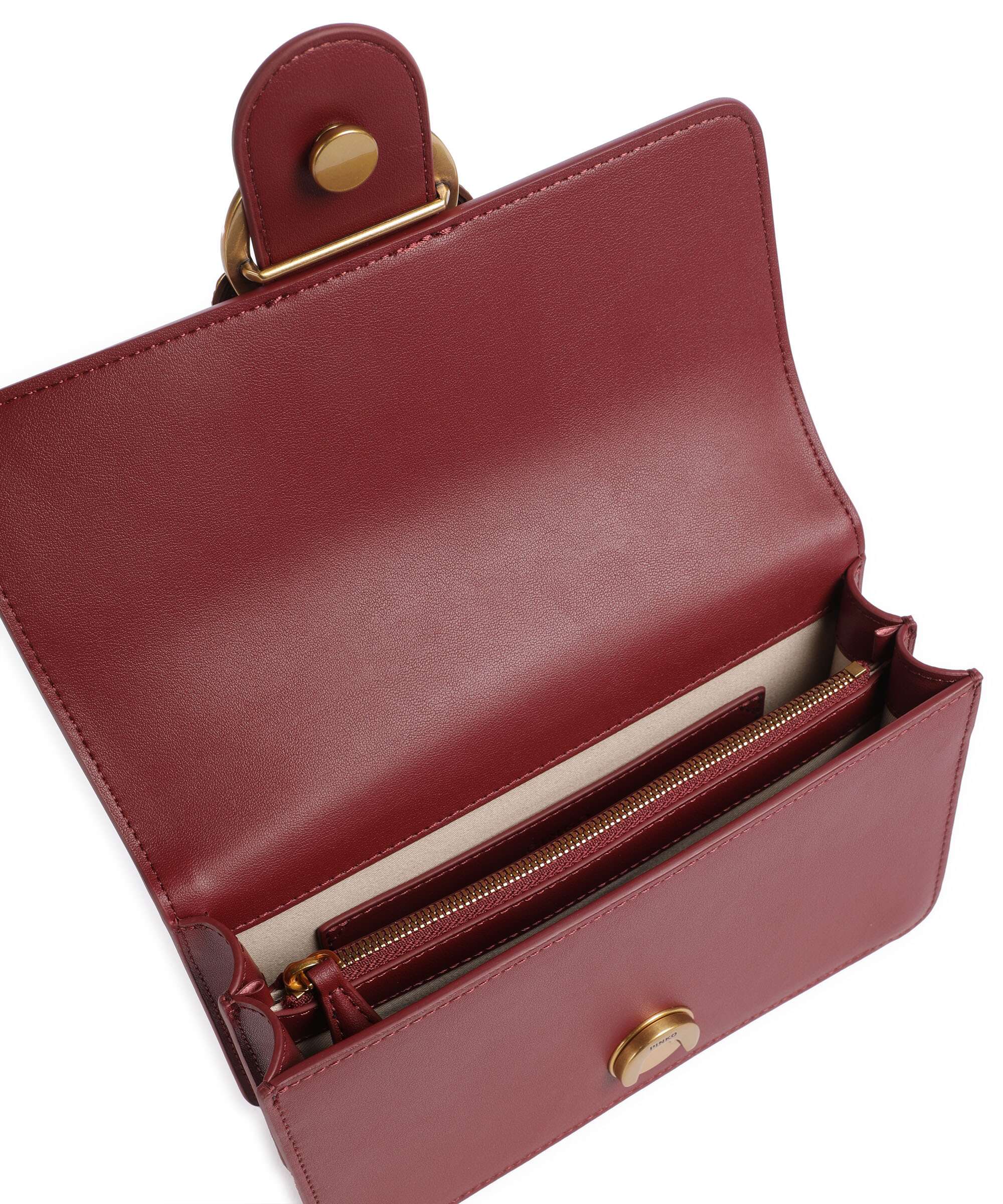 Pinko Love One Mini Crossbody bag bordeaux merlot/antique gold - Image 6