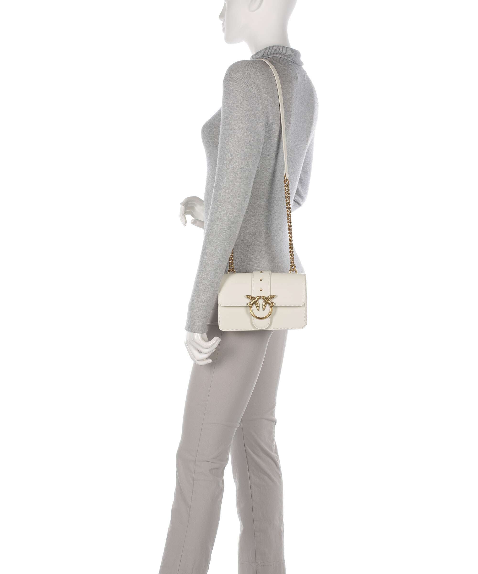 Pinko Love One Mini Crossbody bag bianco seta/antique gold - Image 3