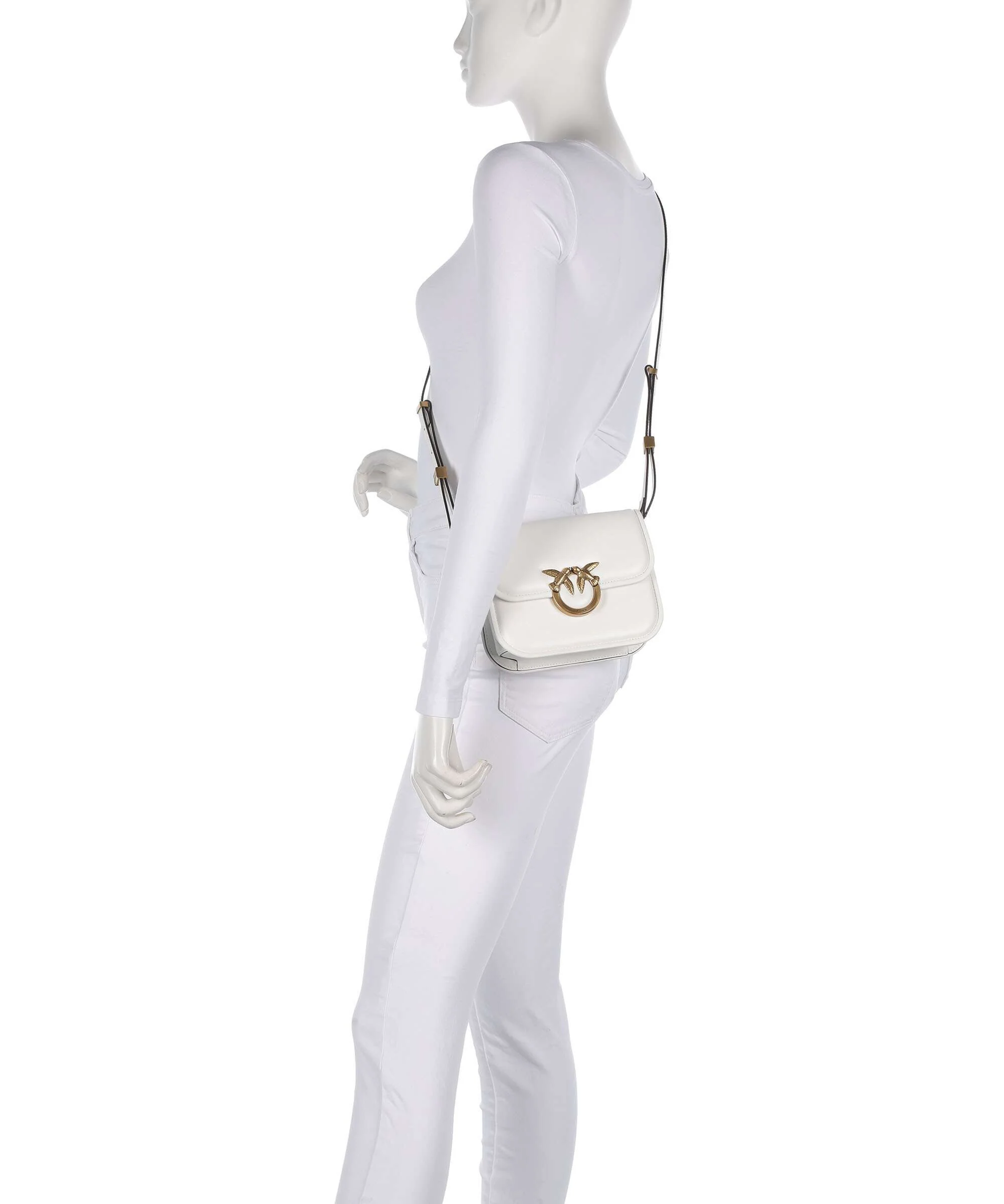 Pinko Love One Mini Crossbody bag bianco nembo/antique gold - Image 3