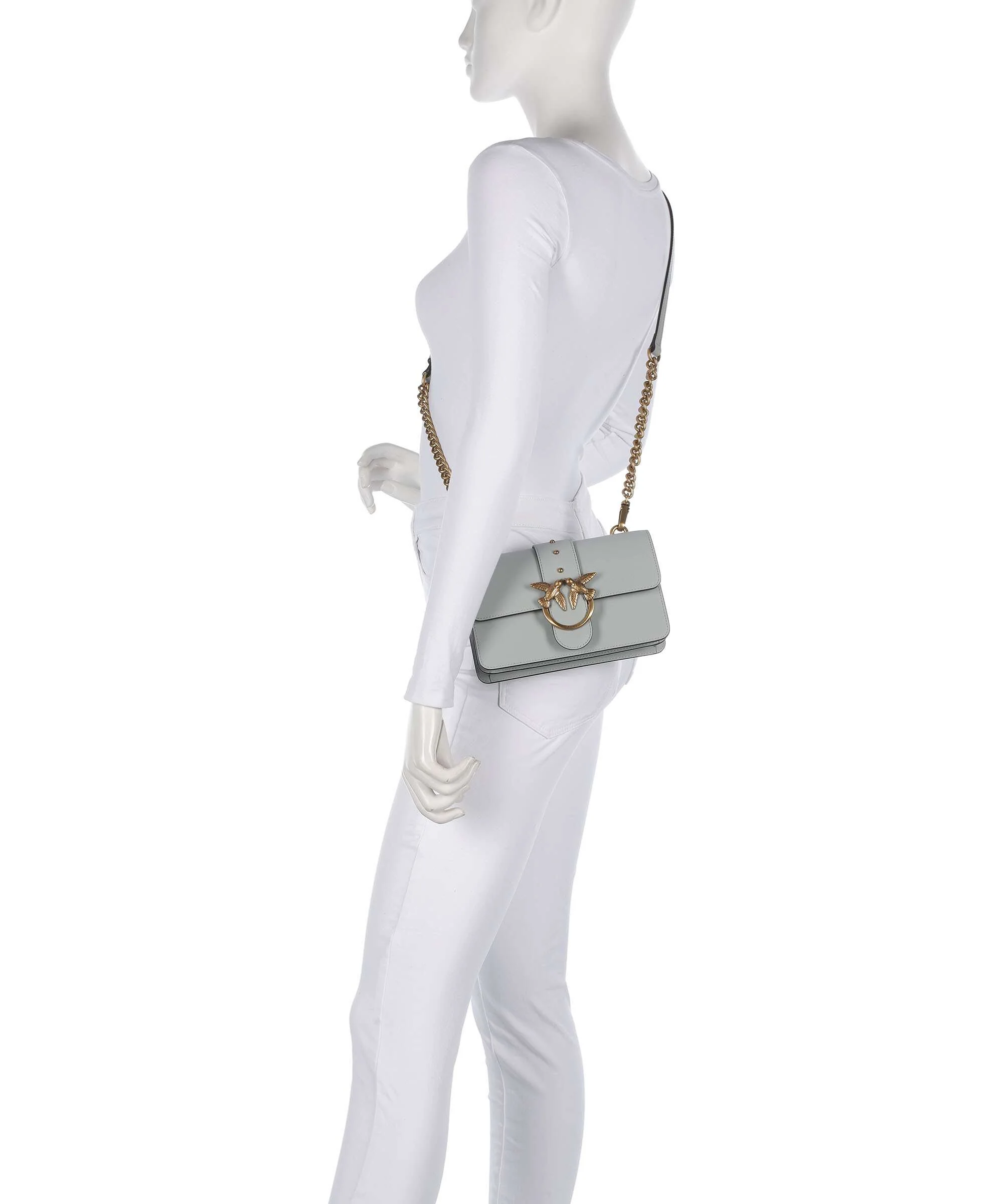 Pinko Love One Mini Crossbody bag grigio perla/antique gold - Image 3