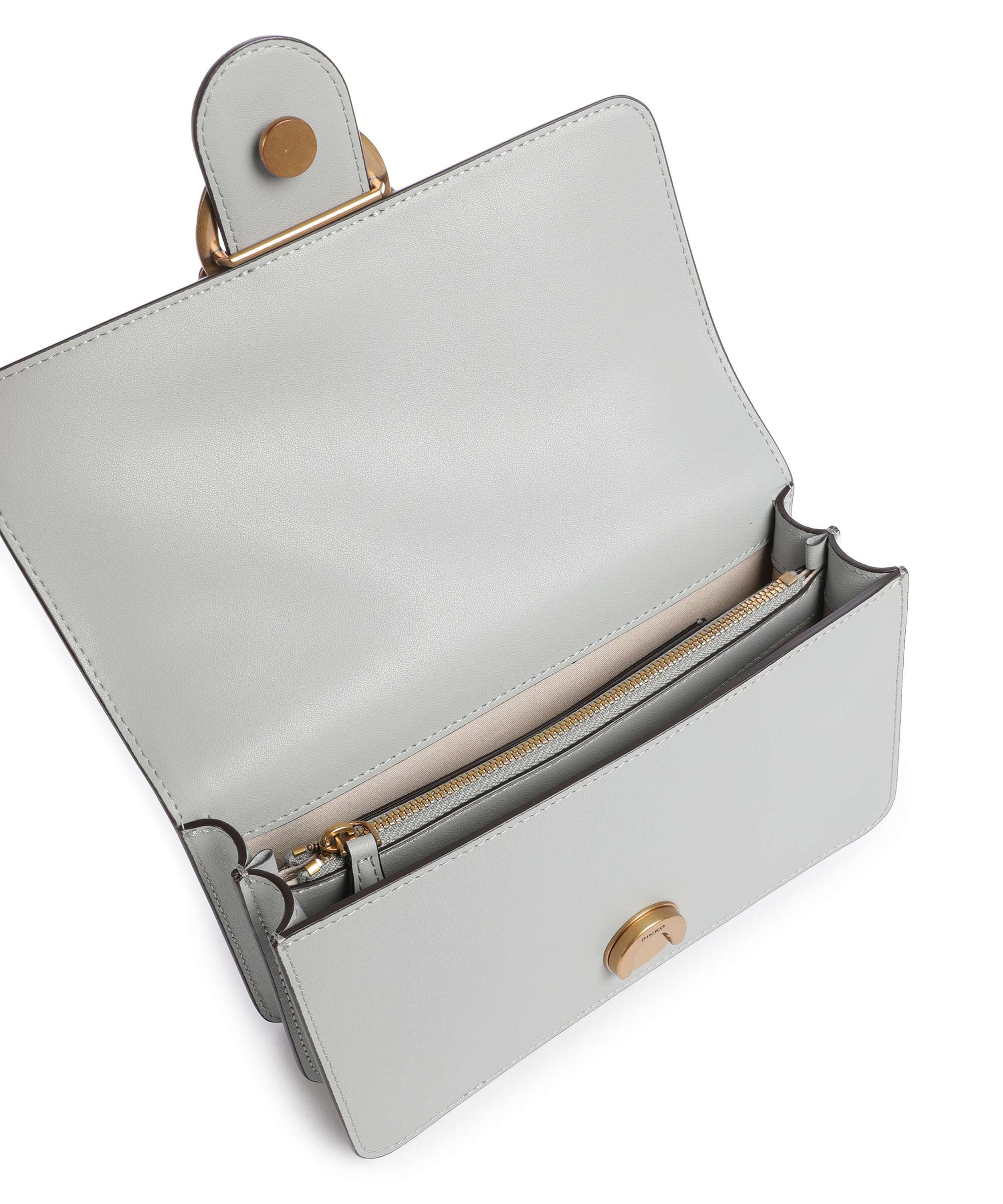 Pinko Love One Mini Crossbody bag grigio perla/antique gold - Image 6