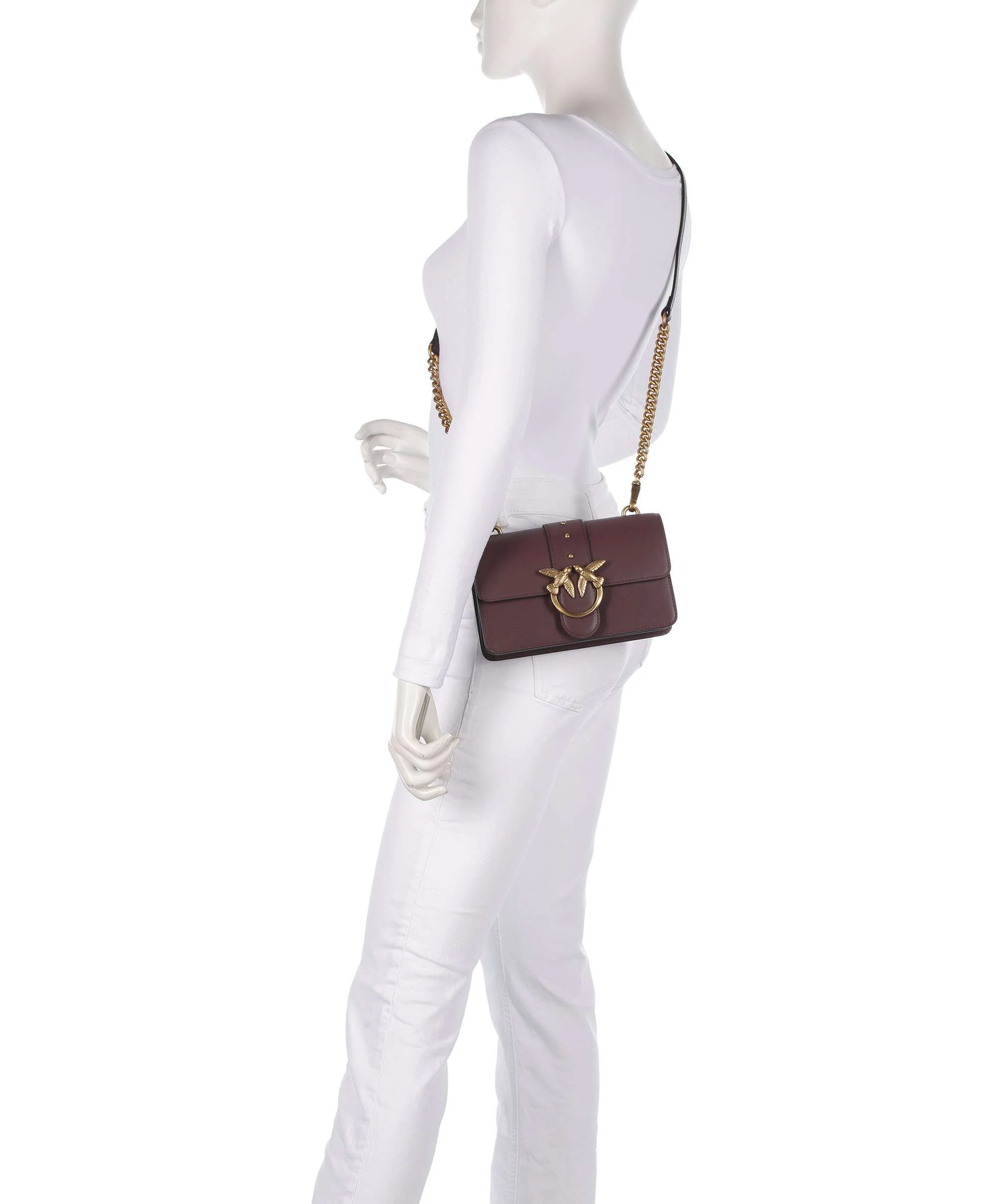 Pinko Love One Mini Crossbody bag cioccolato amaro/antique gold - Image 3