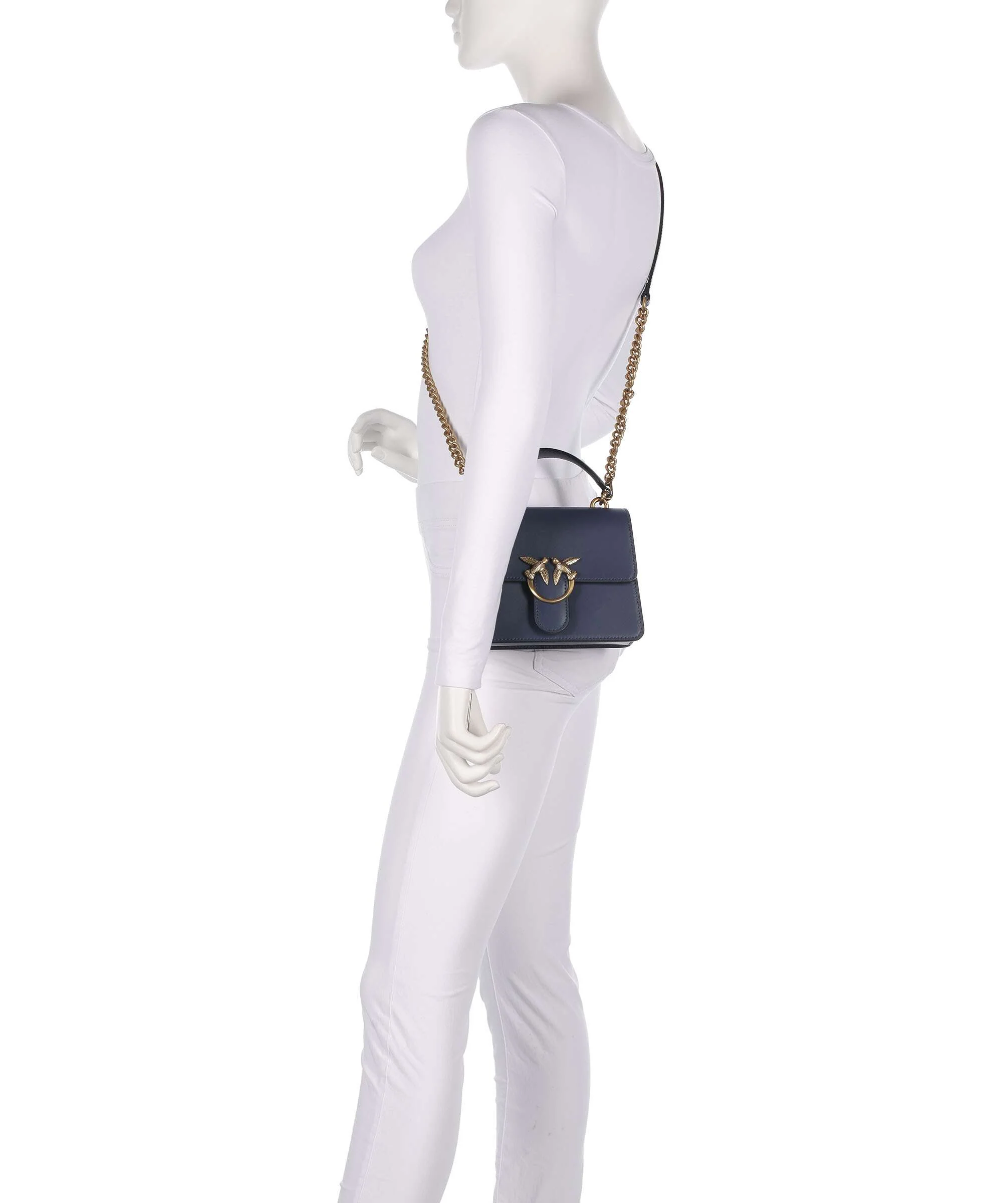 Pinko Love One Mini Handbag blu indaco ombroso/antique gold - Image 3