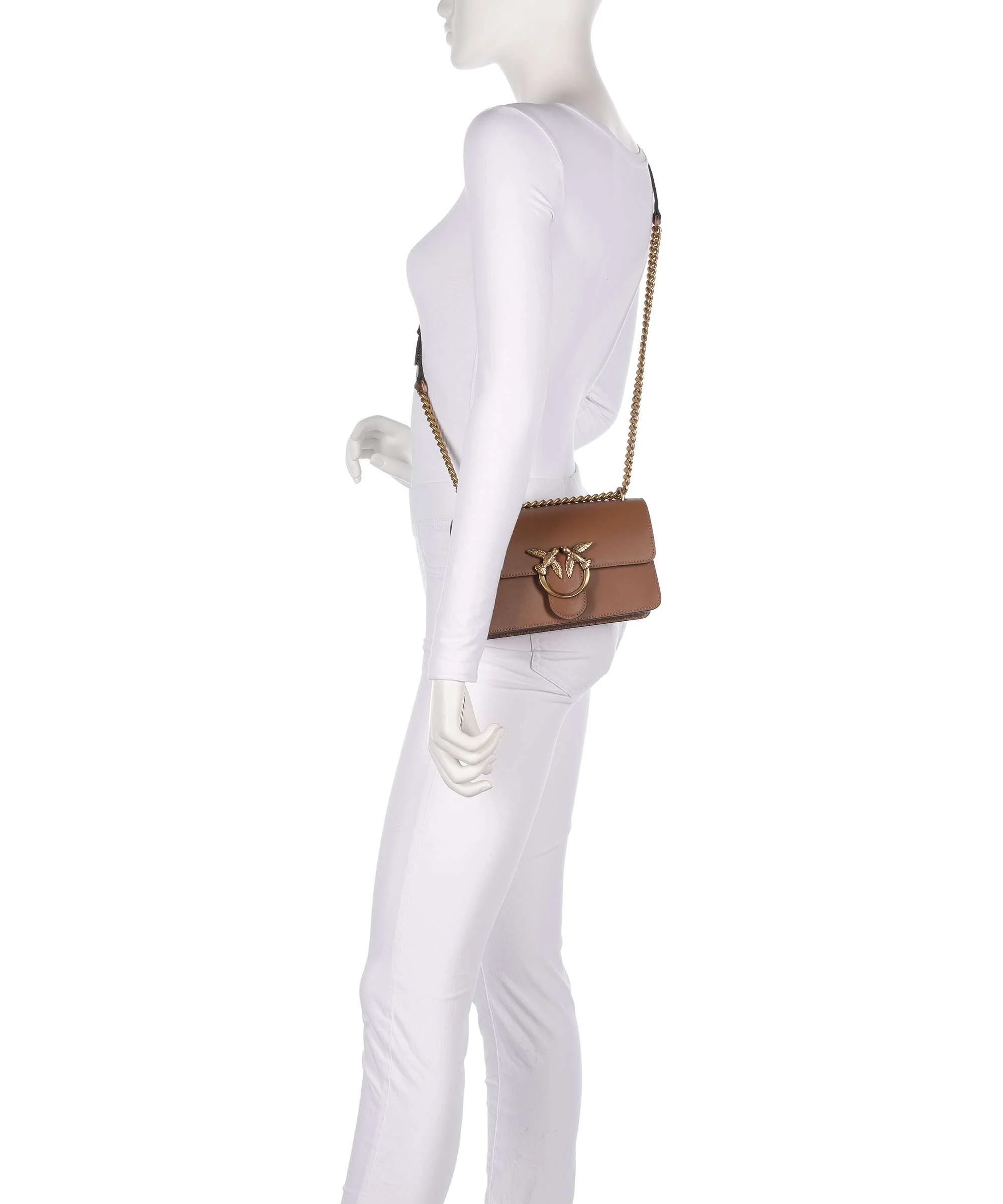 Pinko Love One Mini Shoulder bag marrone/leone/antique gold - Image 4