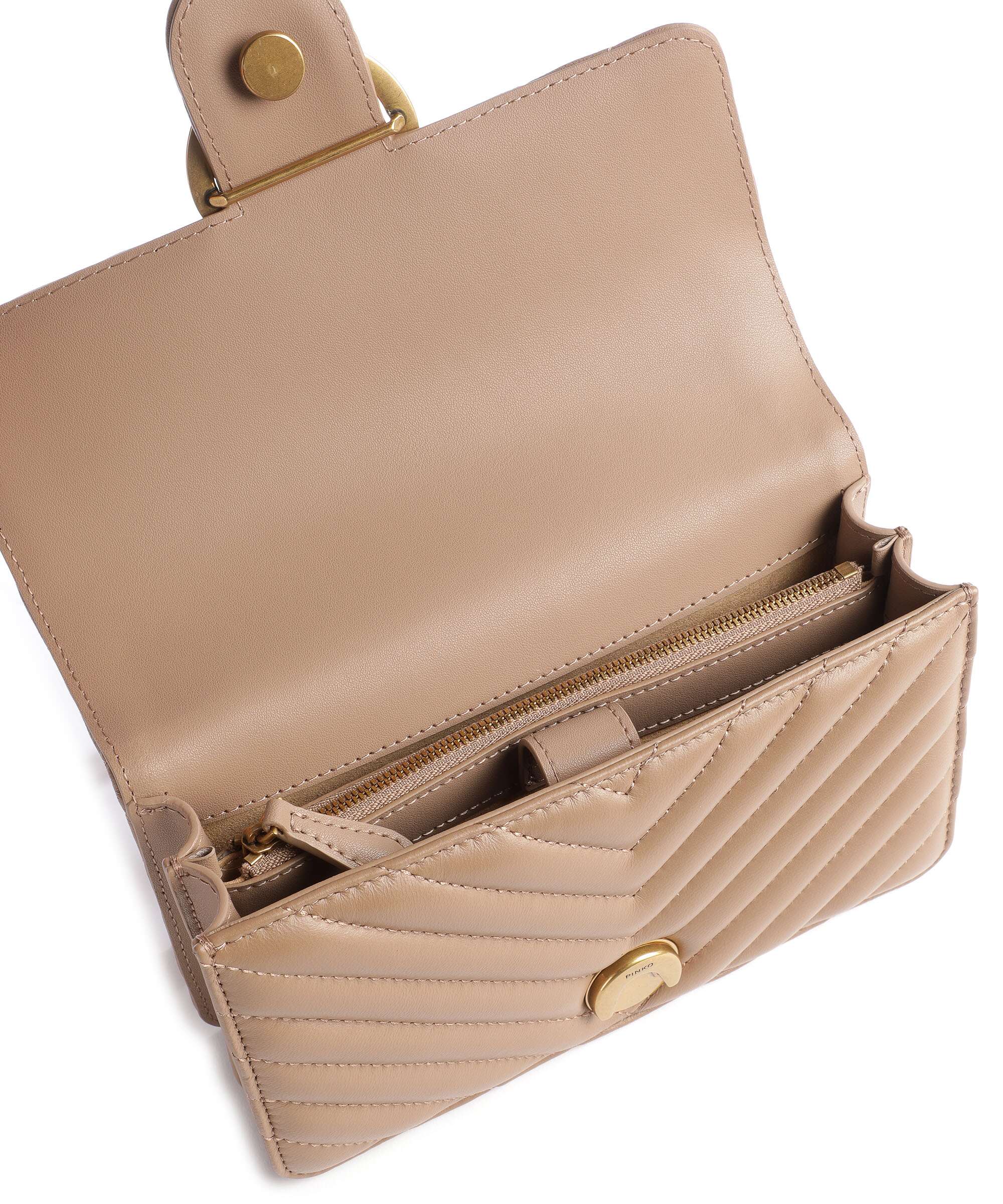 Pinko Love One Mini Shoulder bag biscotto zenzero/antique gold - Image 7