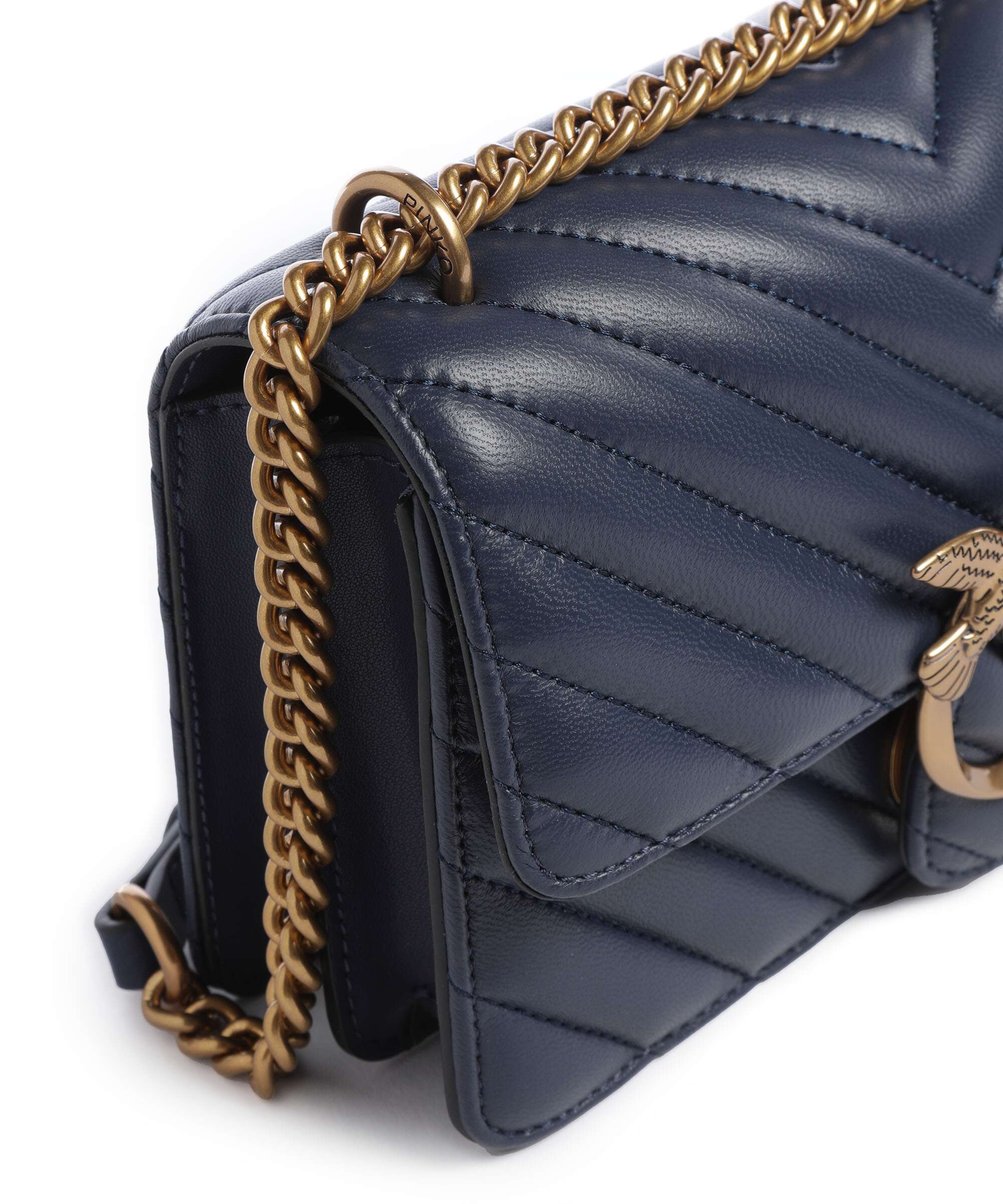 Pinko Love One Mini Shoulder bag blu indaco ombroso/antique gold - Image 5