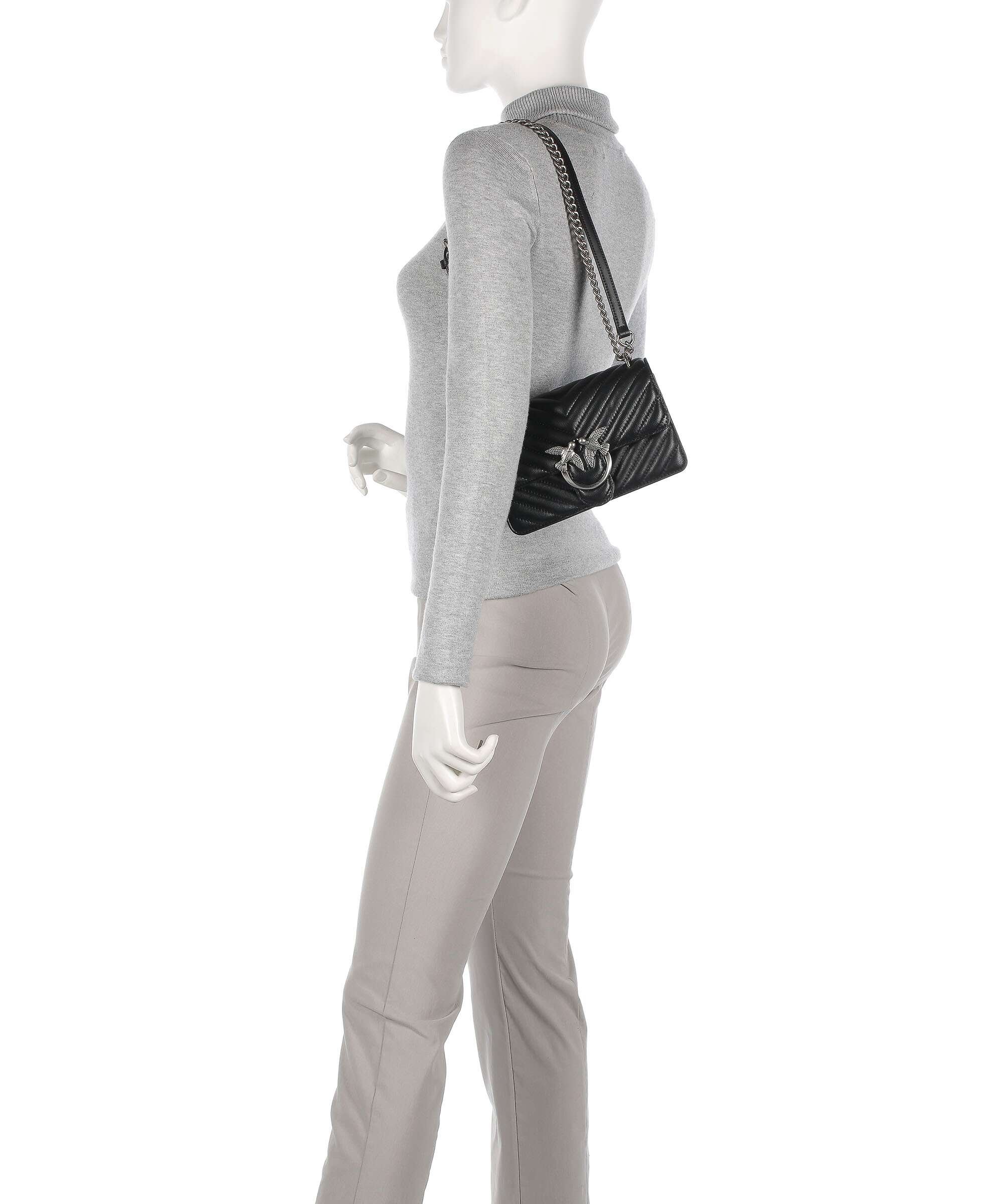Pinko Love One Mini Shoulder bag nero/old silver - Image 4