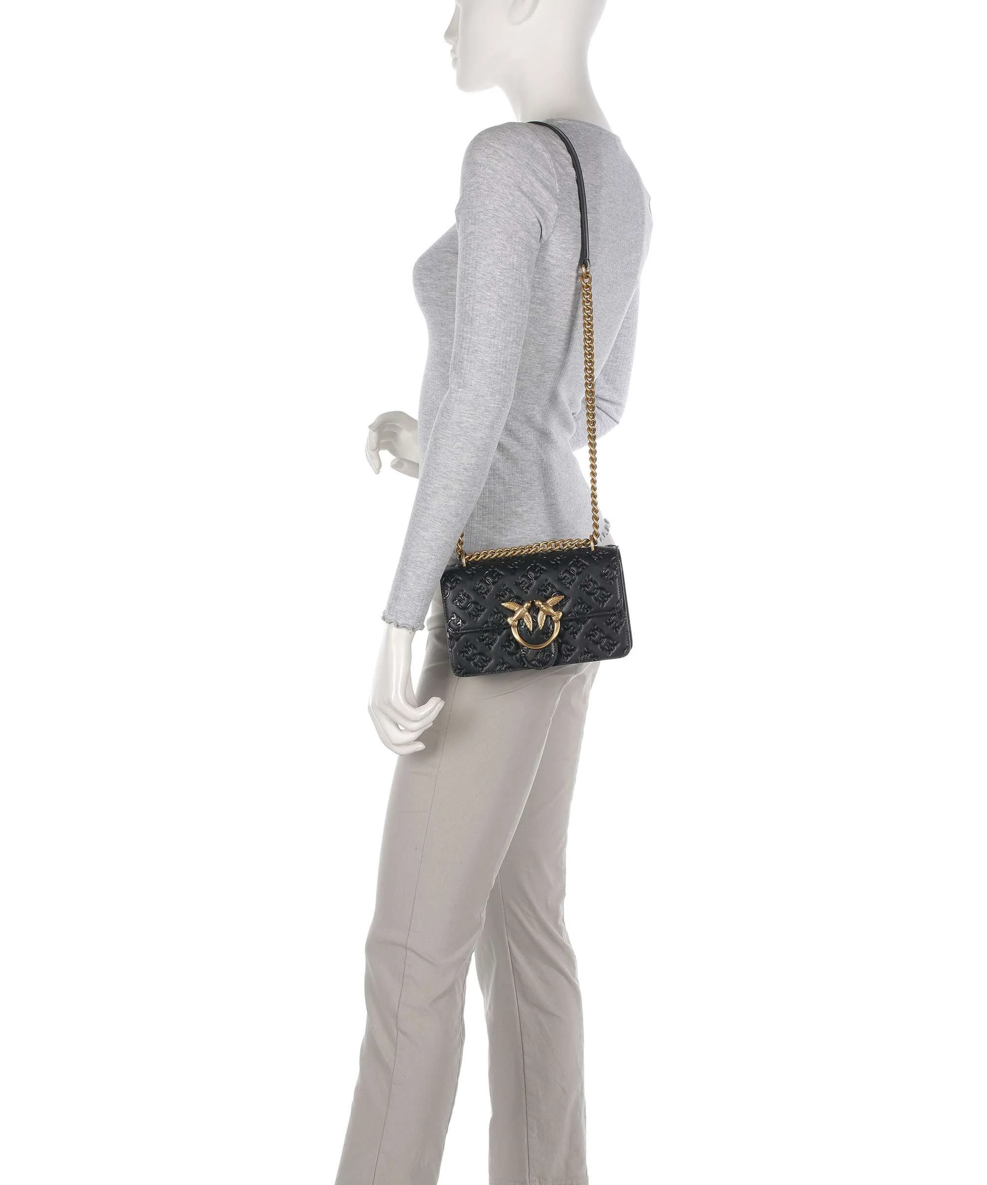 Pinko Love One Mini Shoulder bag nero/antique gold - Image 3