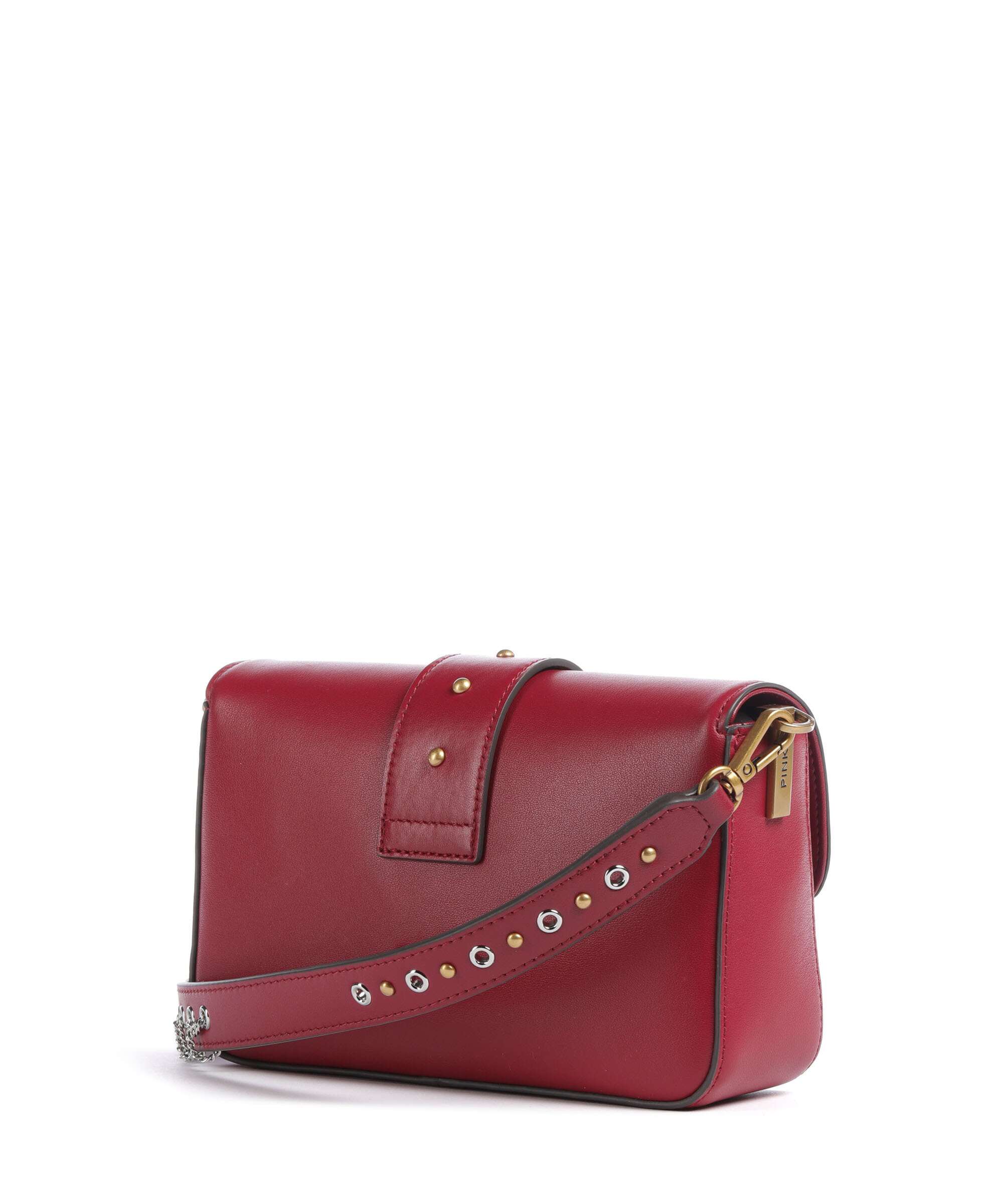 Pinko Love One Mini Slouchy Charms Crossbody bag rosso lampone/antique gold - Image 2