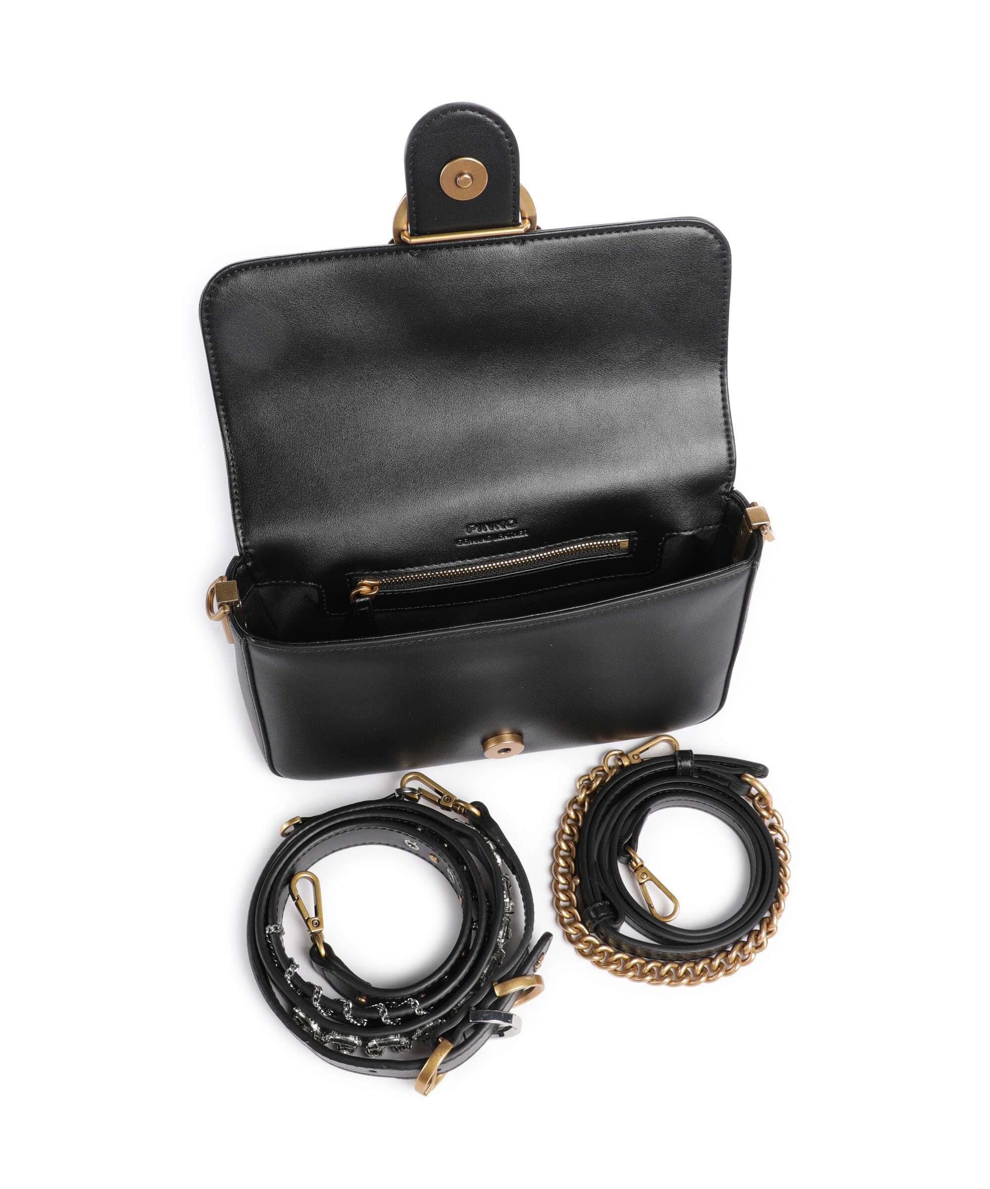 Pinko Love One Mini Slouchy Charms Crossbody bag nero/antique gold - Image 6