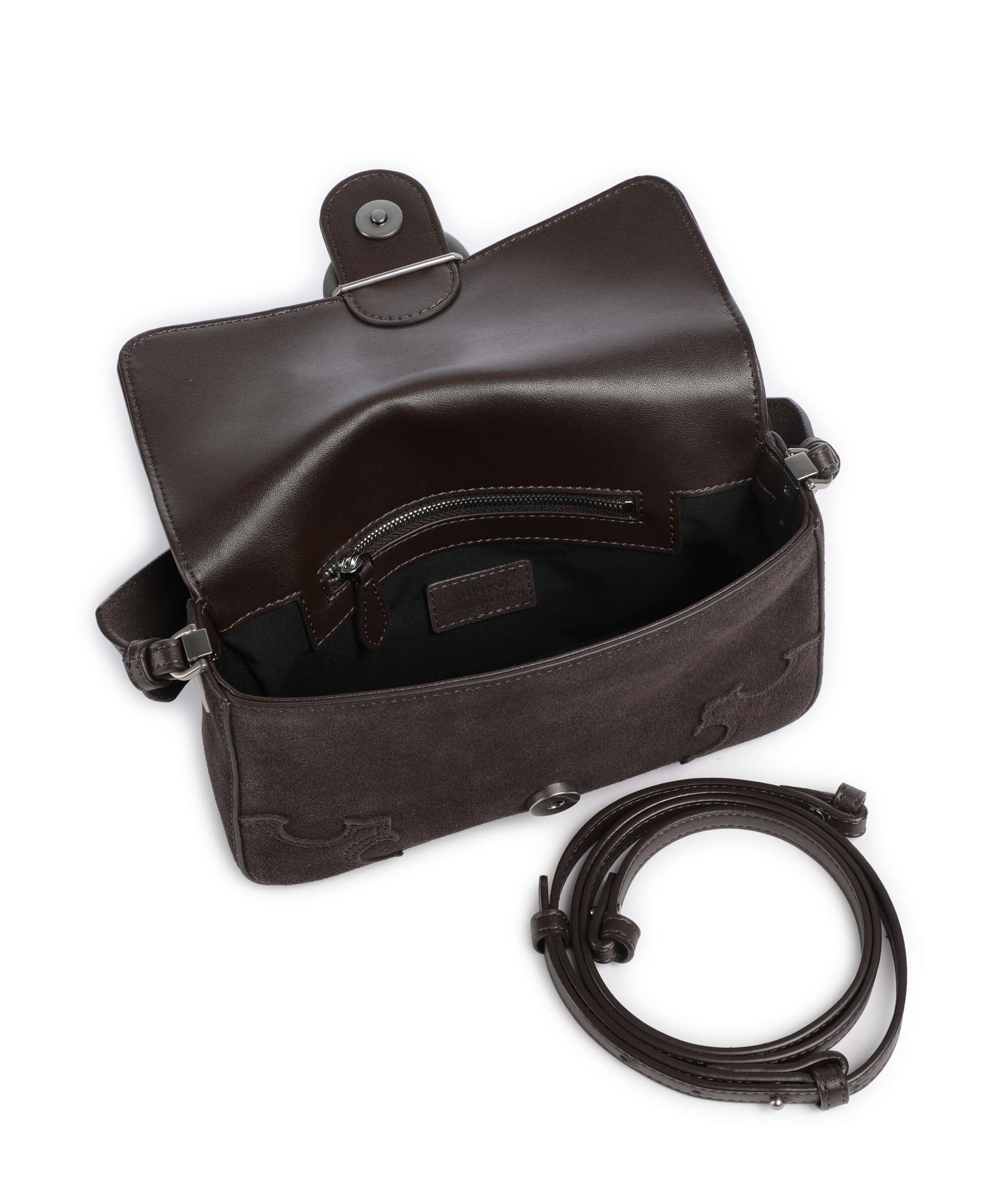 Pinko Love One Mini Slouchy Crossbody bag marrone/chicco di caffe/old silver - Image 6