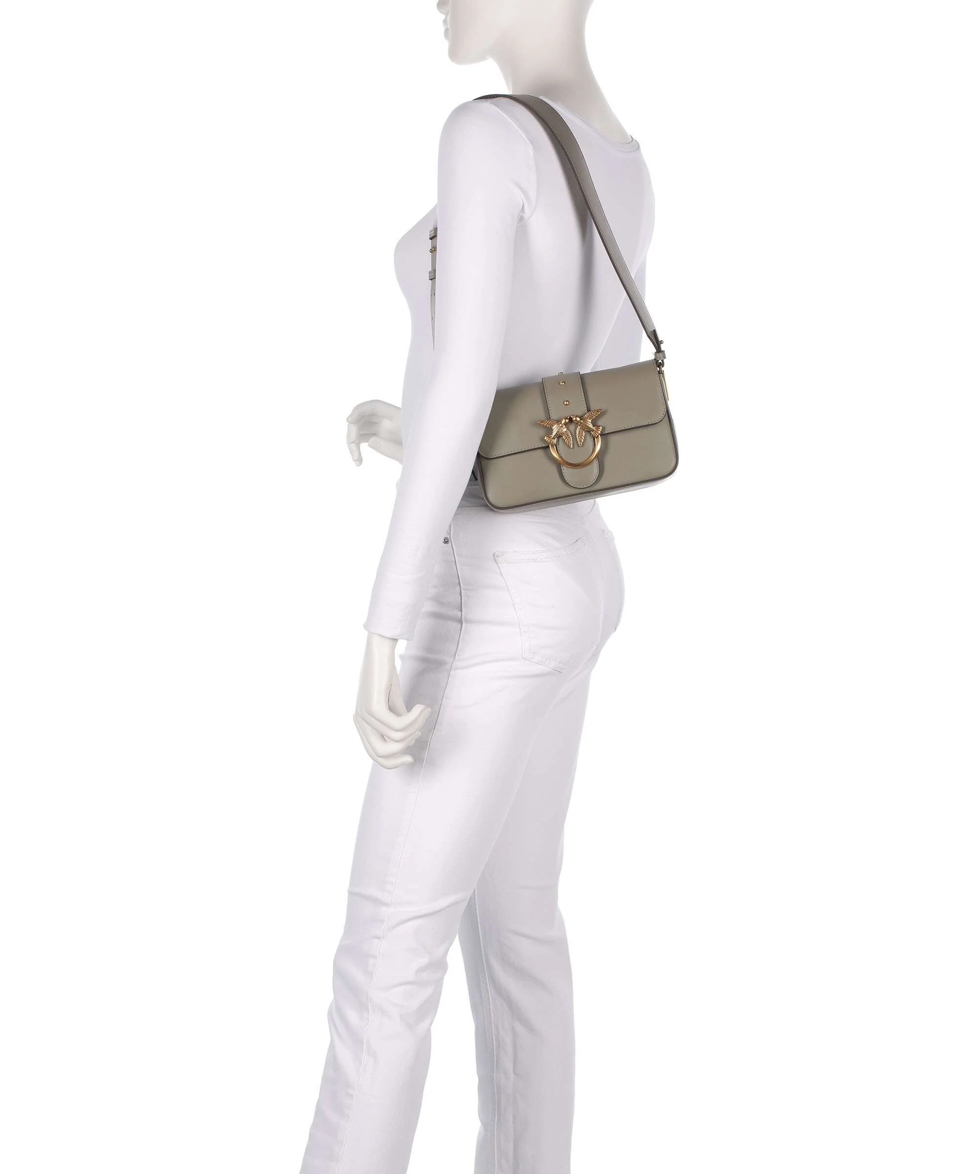 Pinko Love One Mini Slouchy Shoulder bag noce/antique gold - Image 3