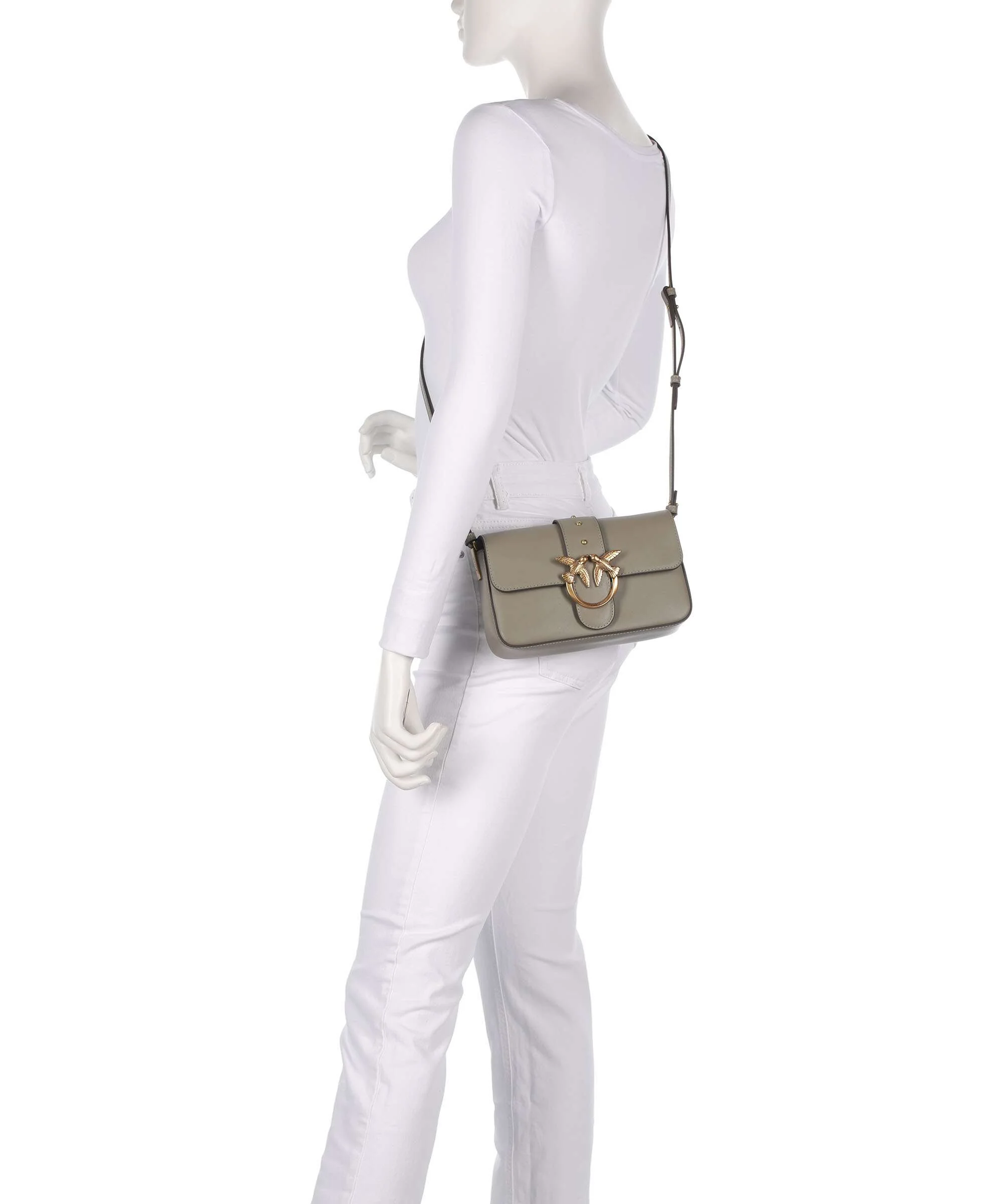 Pinko Love One Mini Slouchy Shoulder bag noce/antique gold - Image 4