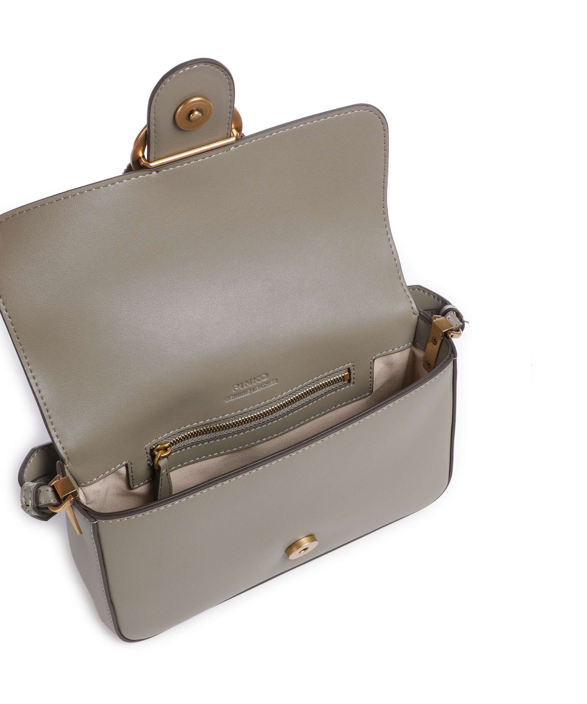 Pinko Love One Mini Slouchy Shoulder bag noce/antique gold - Image 7