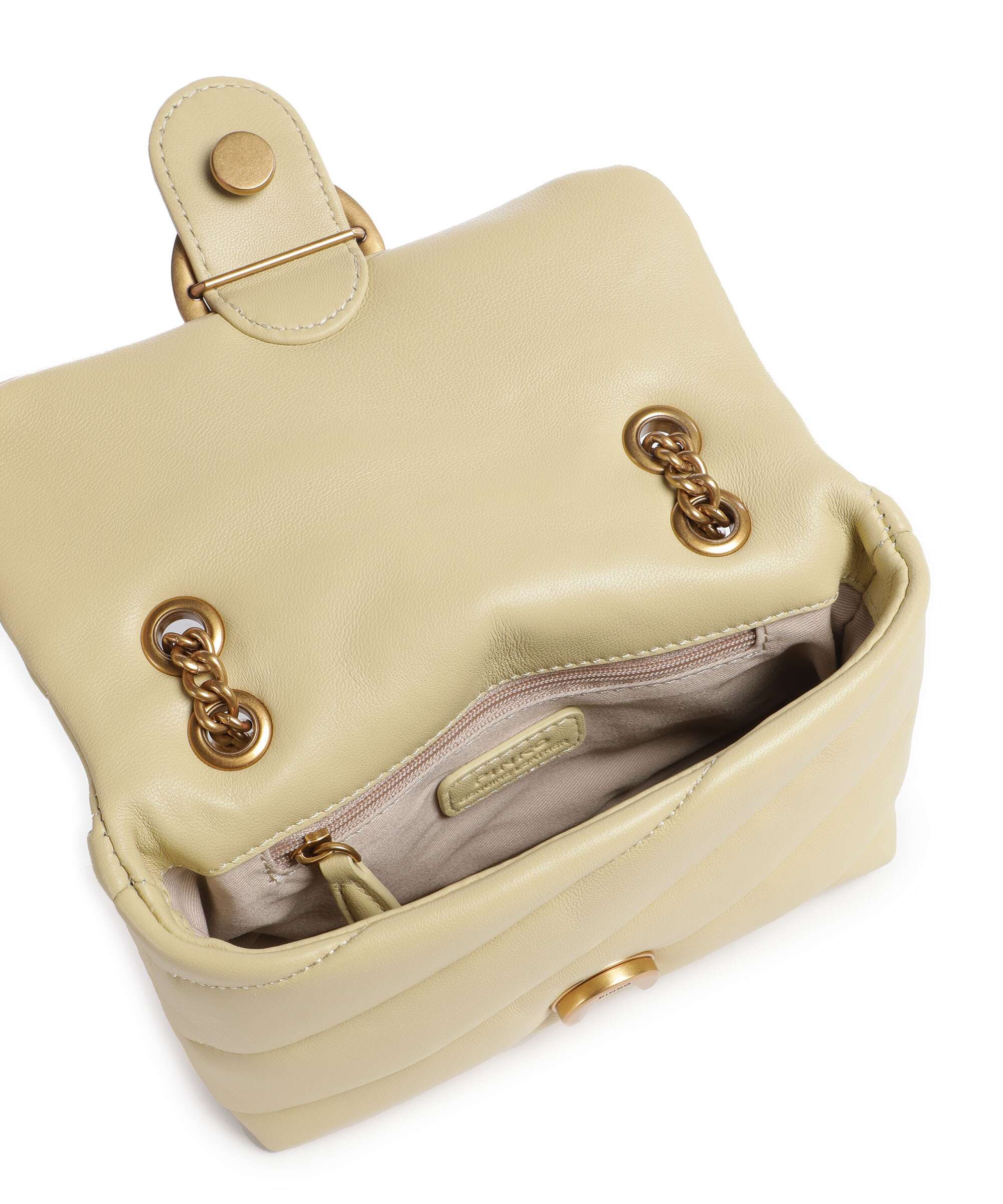 Pinko Love Puff Baby Shoulder bag giallo vaniglia/antique gold - Image 7