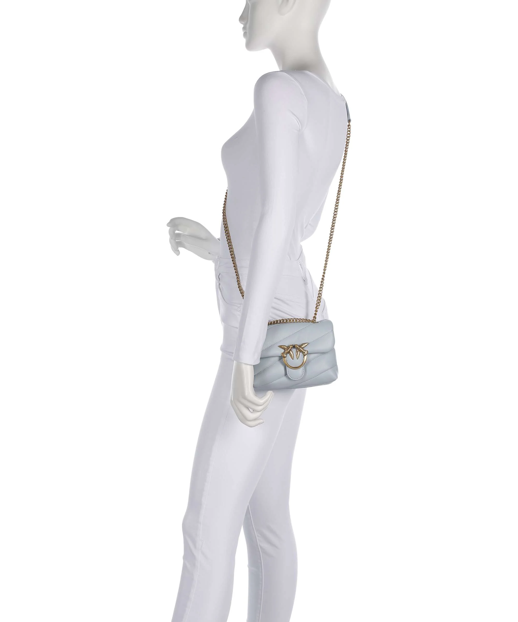 Pinko Love Puff Baby Shoulder bag azzurro celeste/antique gold - Image 3