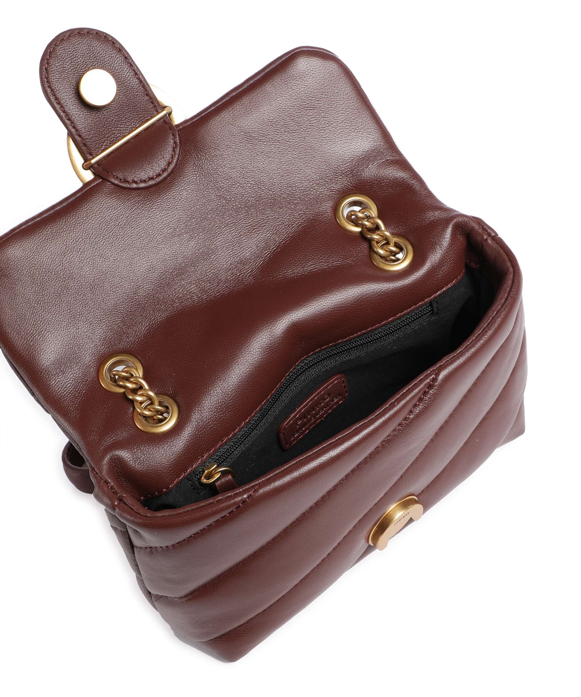 Pinko Love Puff Baby Shoulder bag burgundy wine/antique gold - Image 7