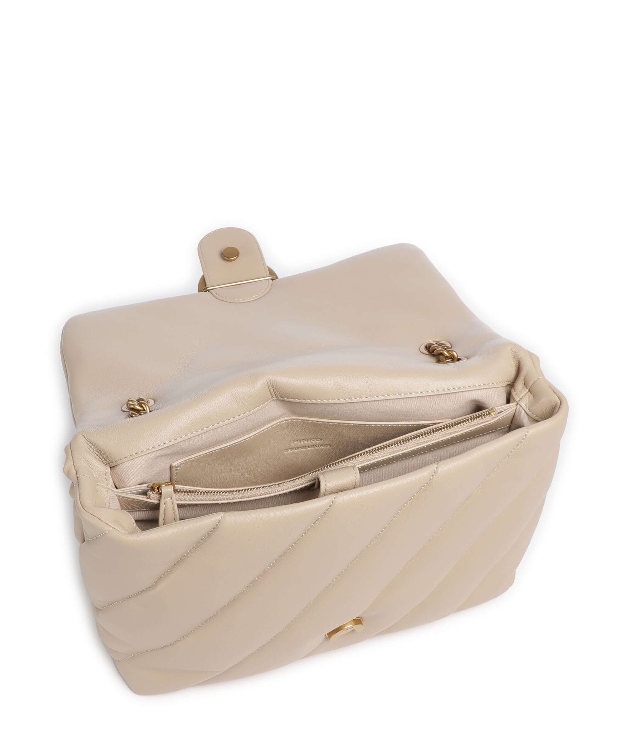 Pinko Love Puff Big Shoulder bag beige/grigio fumo/antique gold - Image 6
