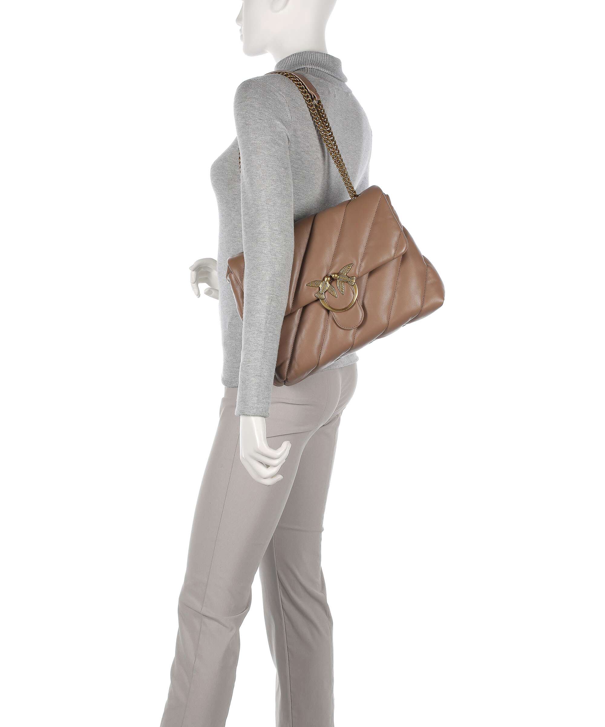 Pinko Love Puff Big Shoulder bag biscotto zenzero/antique gold - Image 3