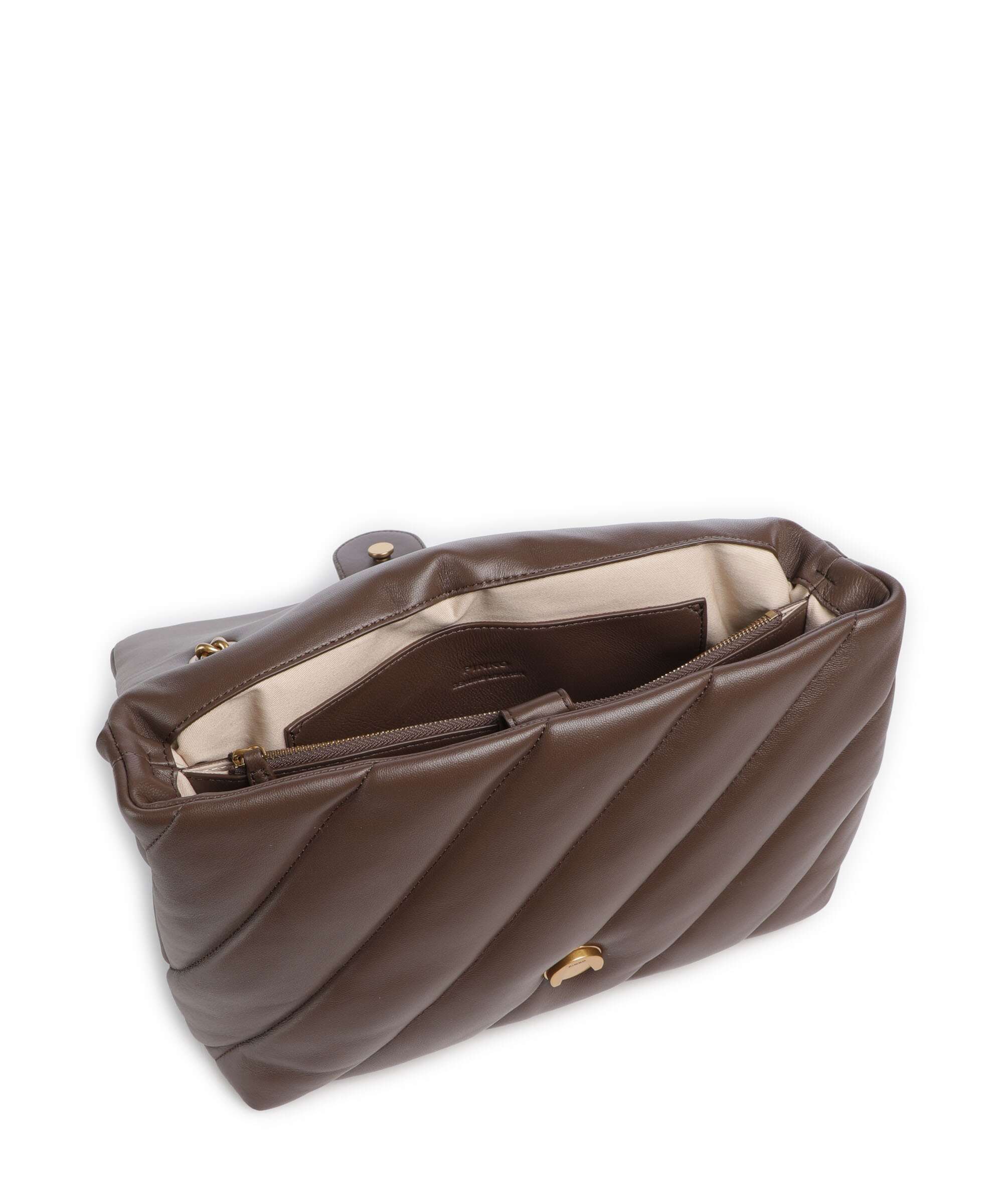 Pinko Love Puff Big Shoulder bag marrone castano/antique gold - Image 6