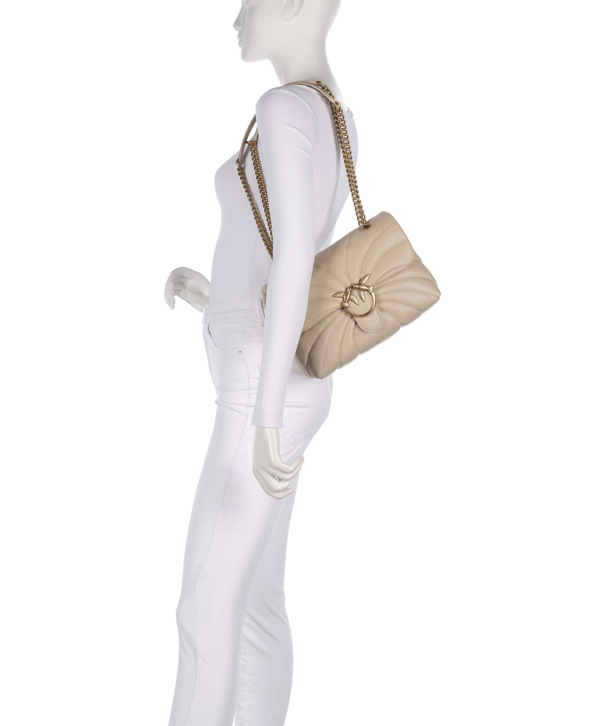 Pinko Love Puff Classic Shoulder bag beige/grigio fumo/antique gold - Image 4