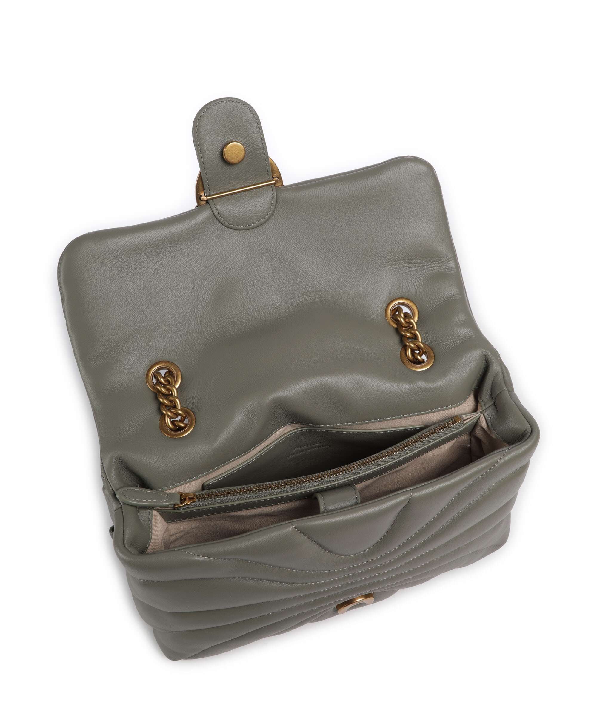 Pinko Love Puff Classic Shoulder bag verde vertiver/antique gold - Image 7