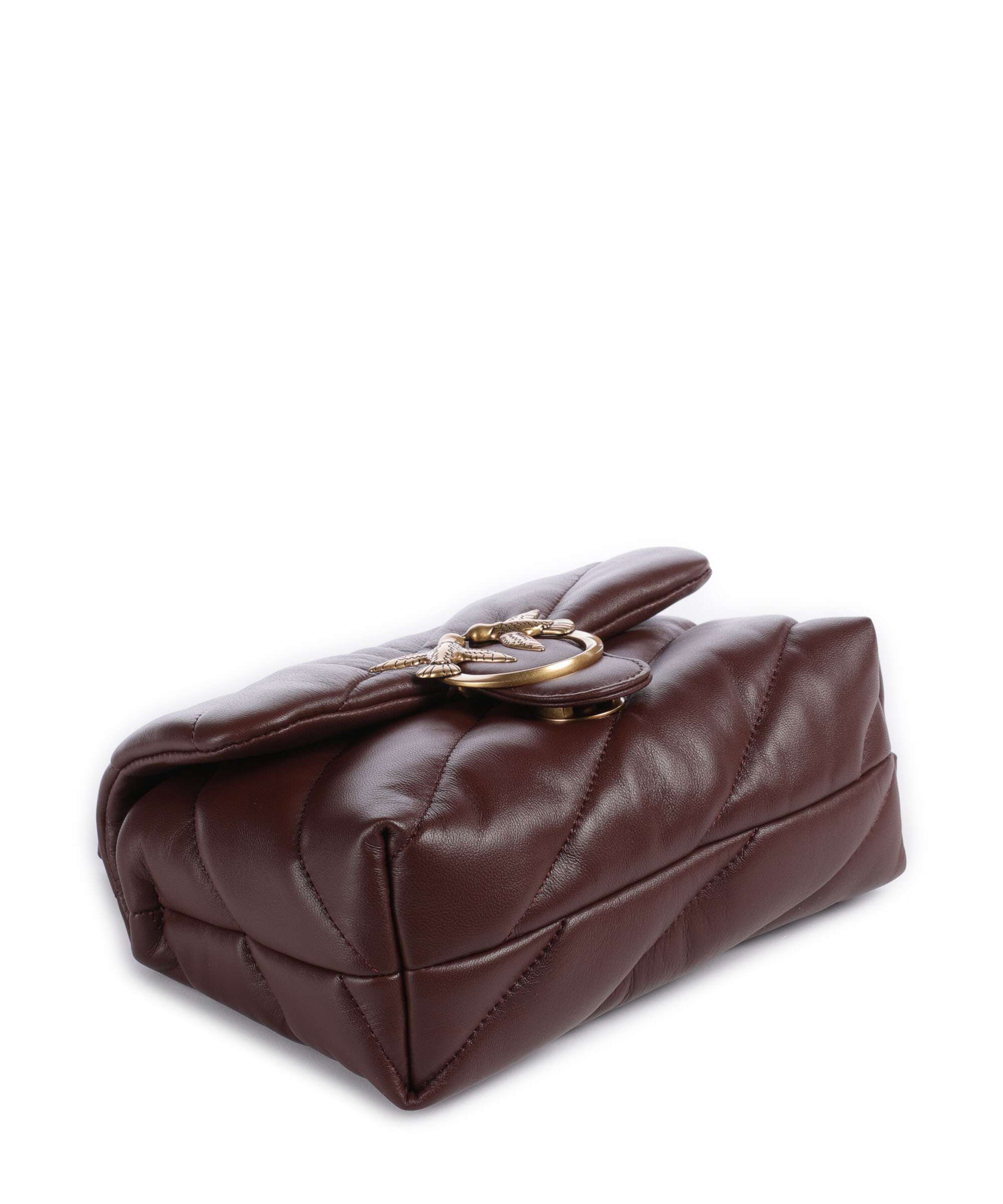 Pinko Love Puff Mini Shoulder bag burgundy wine/antique gold - Image 5