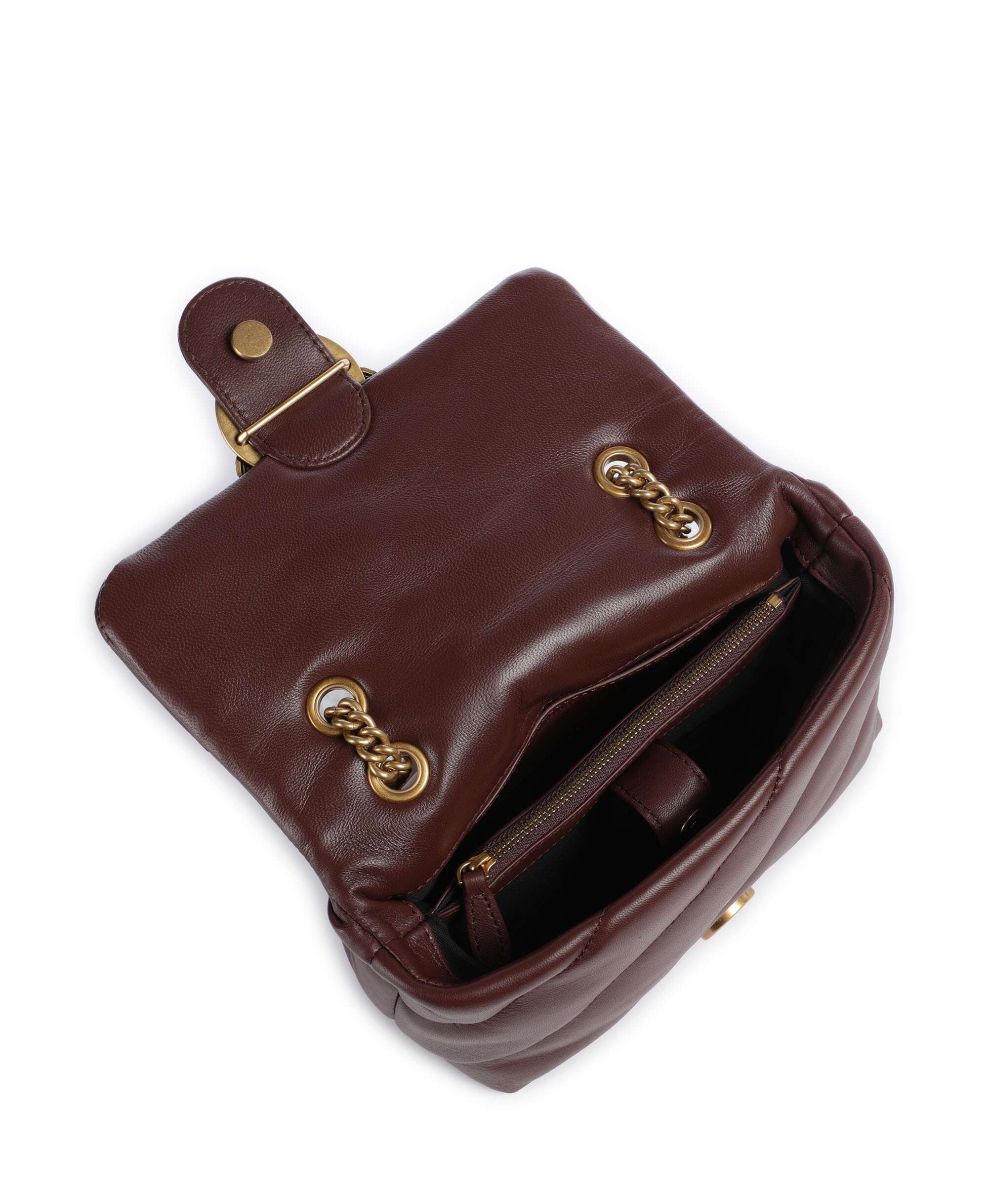 Pinko Love Puff Mini Shoulder bag burgundy wine/antique gold - Image 6