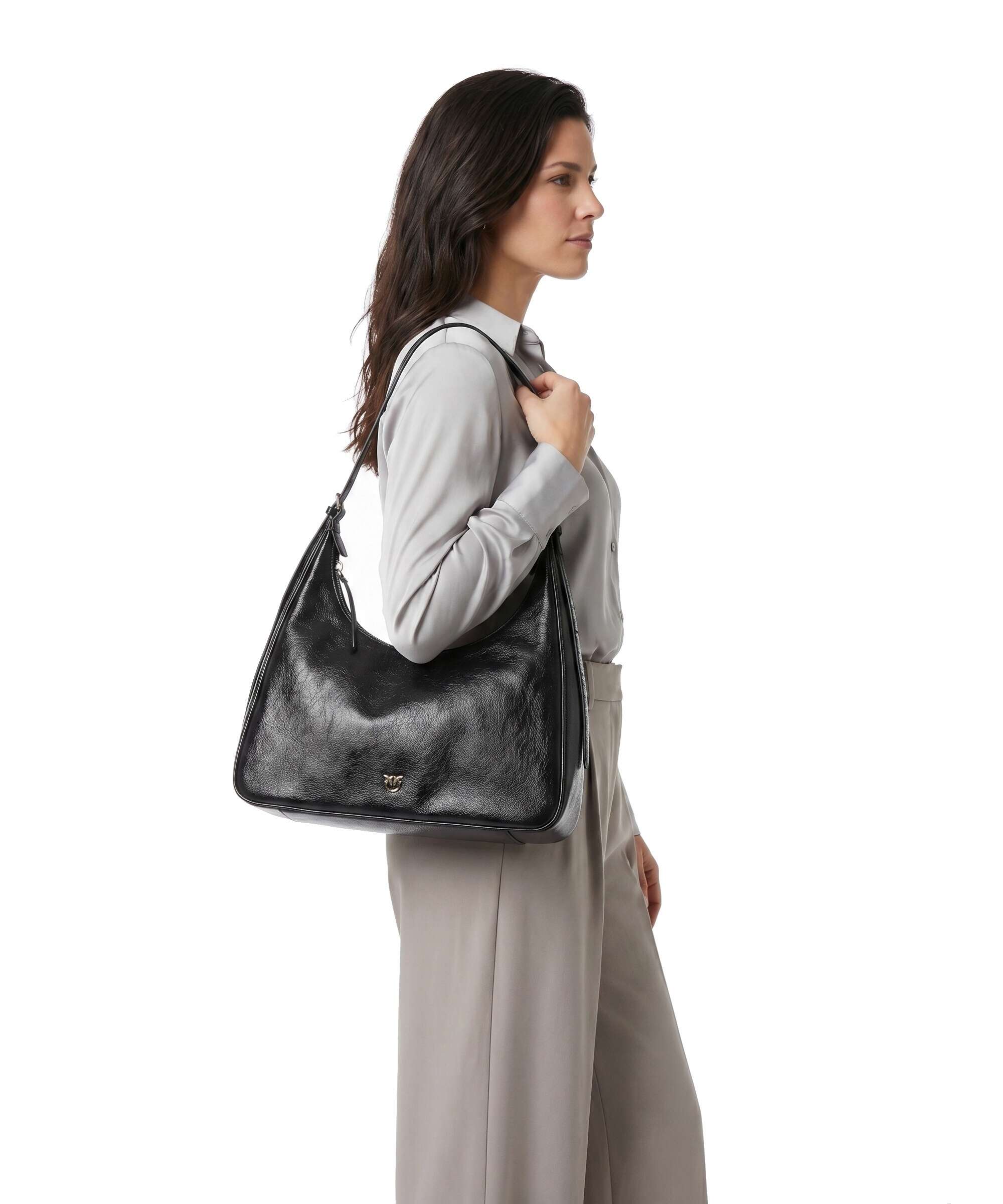 Pinko Miss Pinko Classic Hobo bag nero limousine/oro - Image 3