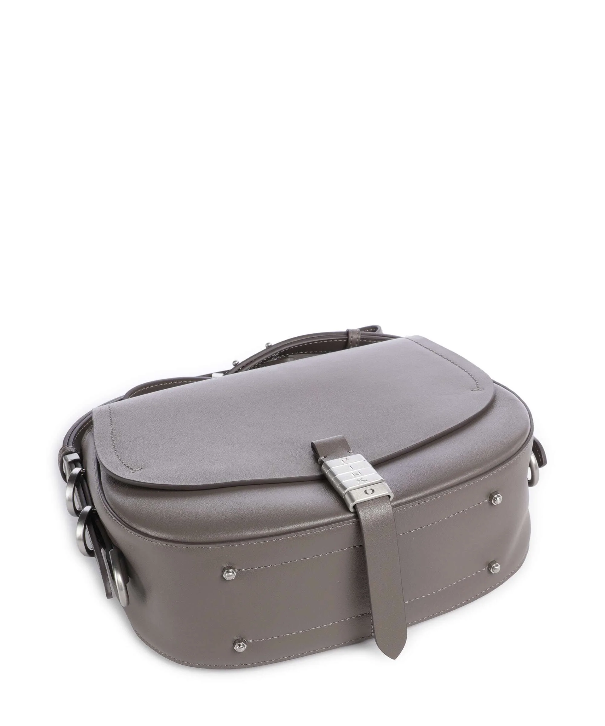 Pinko Saddle Classic Crossbody bag grigio asfalto/matt silver - Image 5