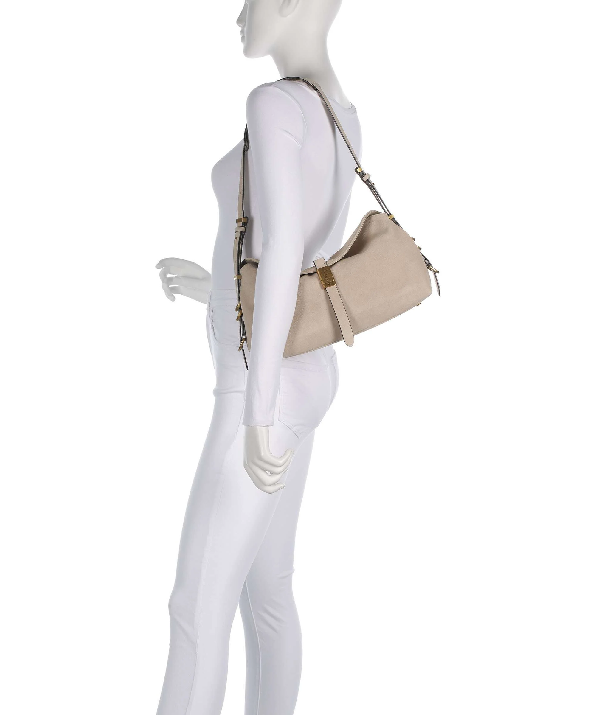 Pinko Saddle Classic Hobo bag beige/grigio fumo/antique gold - Image 3