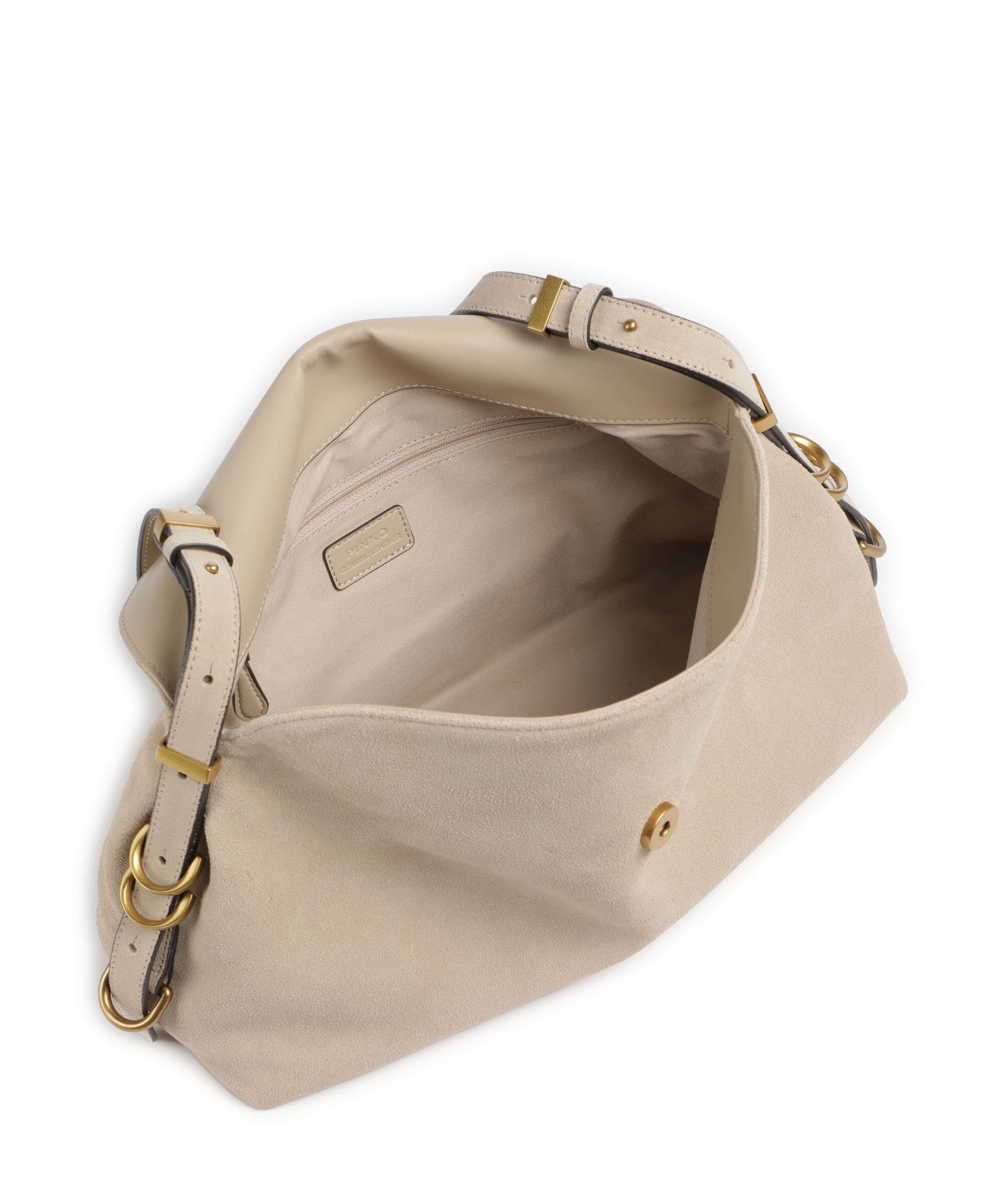 Pinko Saddle Classic Hobo bag beige/grigio fumo/antique gold - Image 5