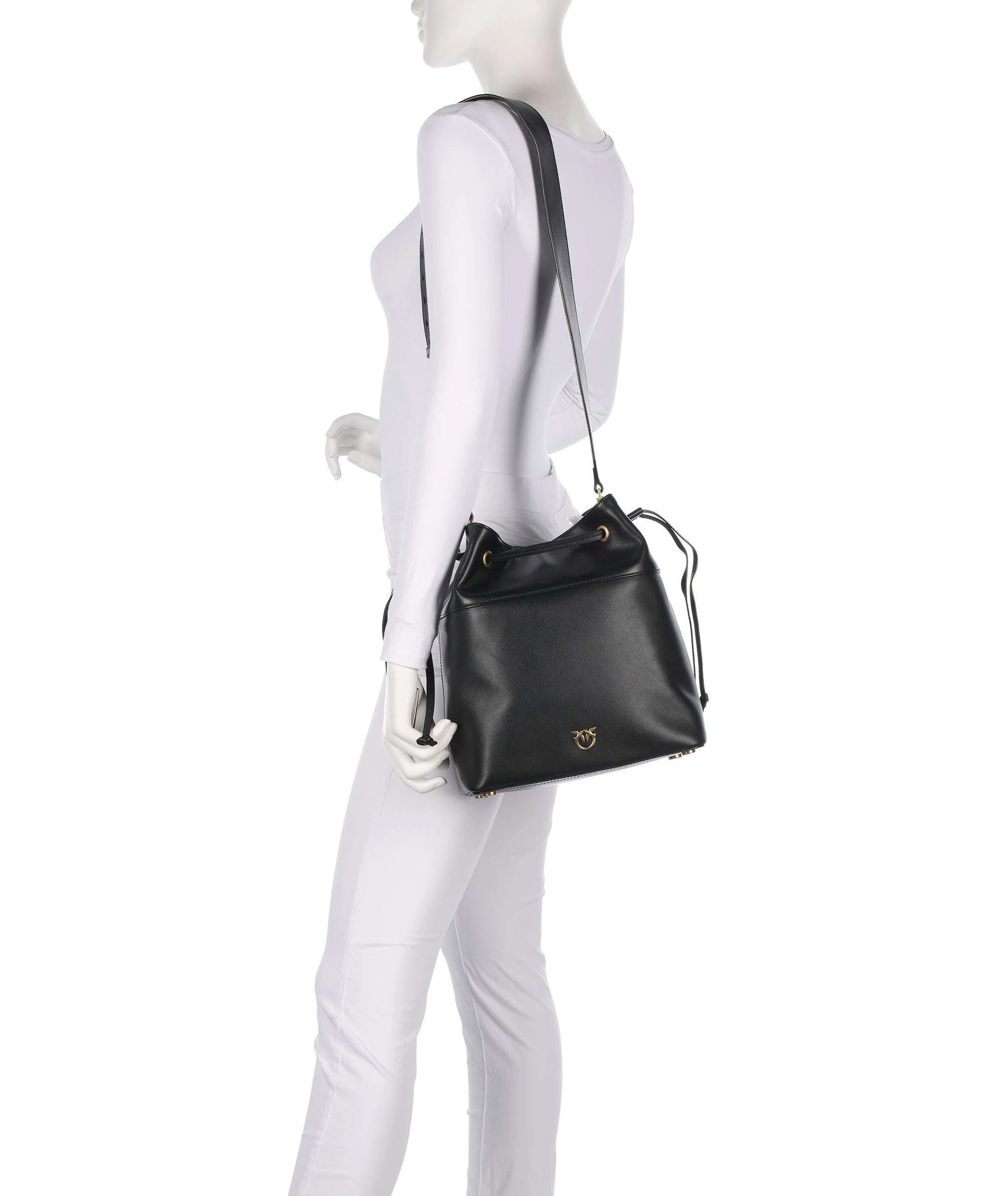 Pinko Secchiello Classic Bucket bag nero/antique gold - Image 3