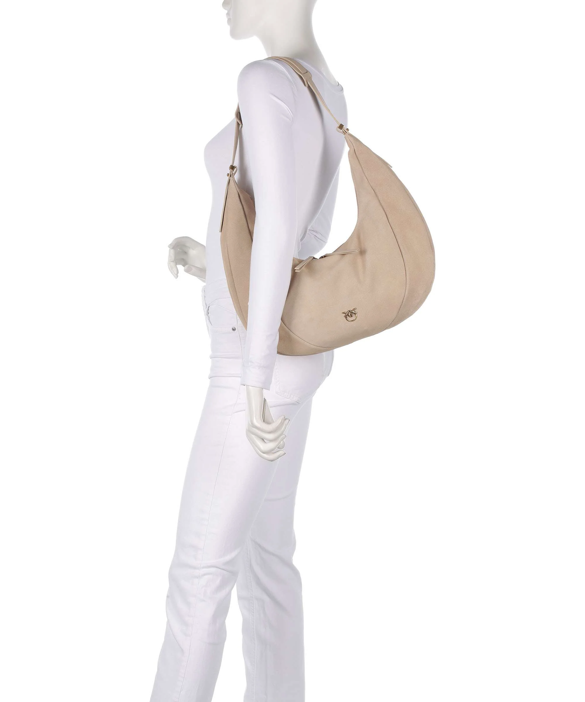 Pinko Slouchy Big Hobo bag beige/grigio fumo/antique gold - Image 3