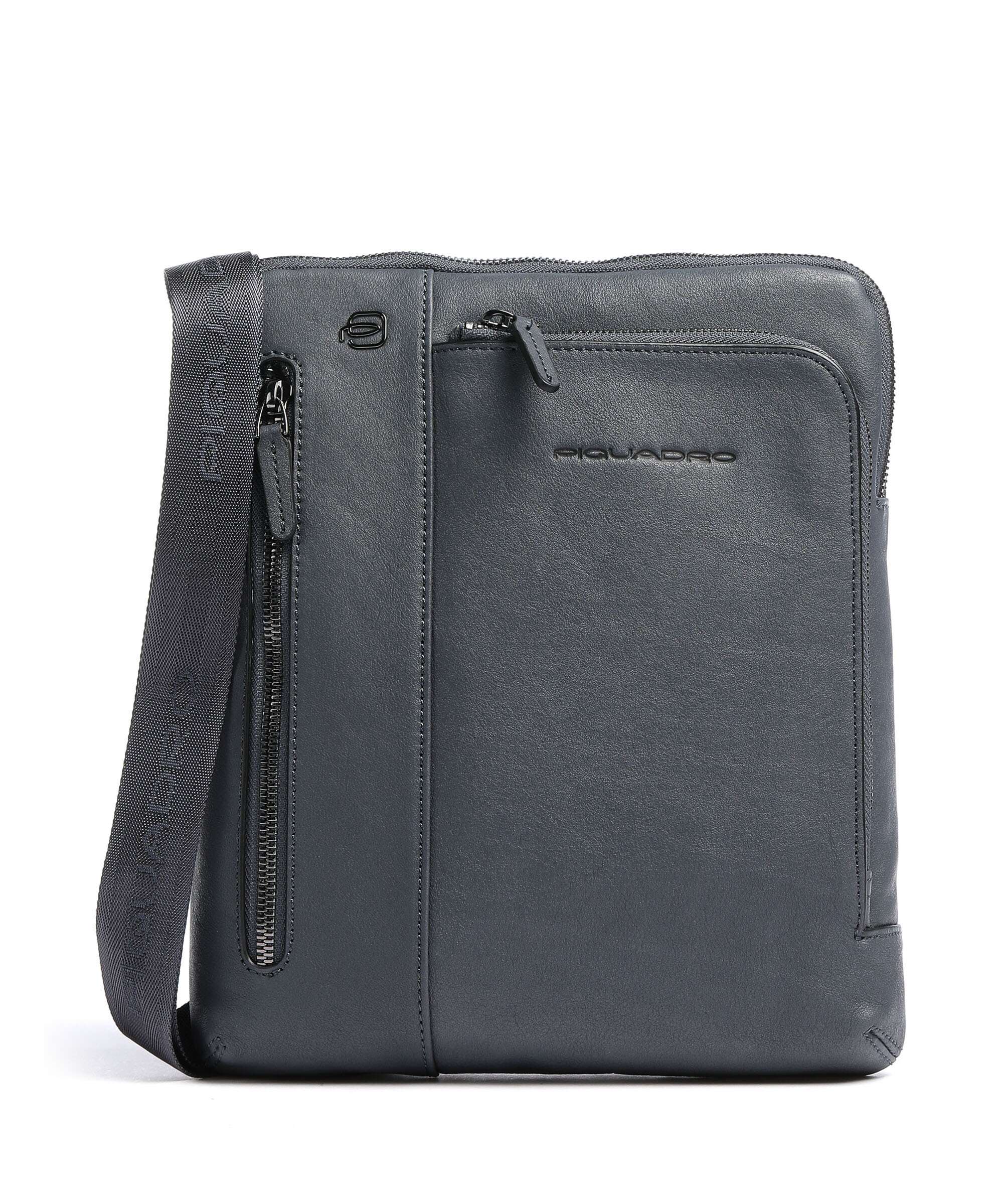 Piquadro Black Square Crossbody bag blue ocean