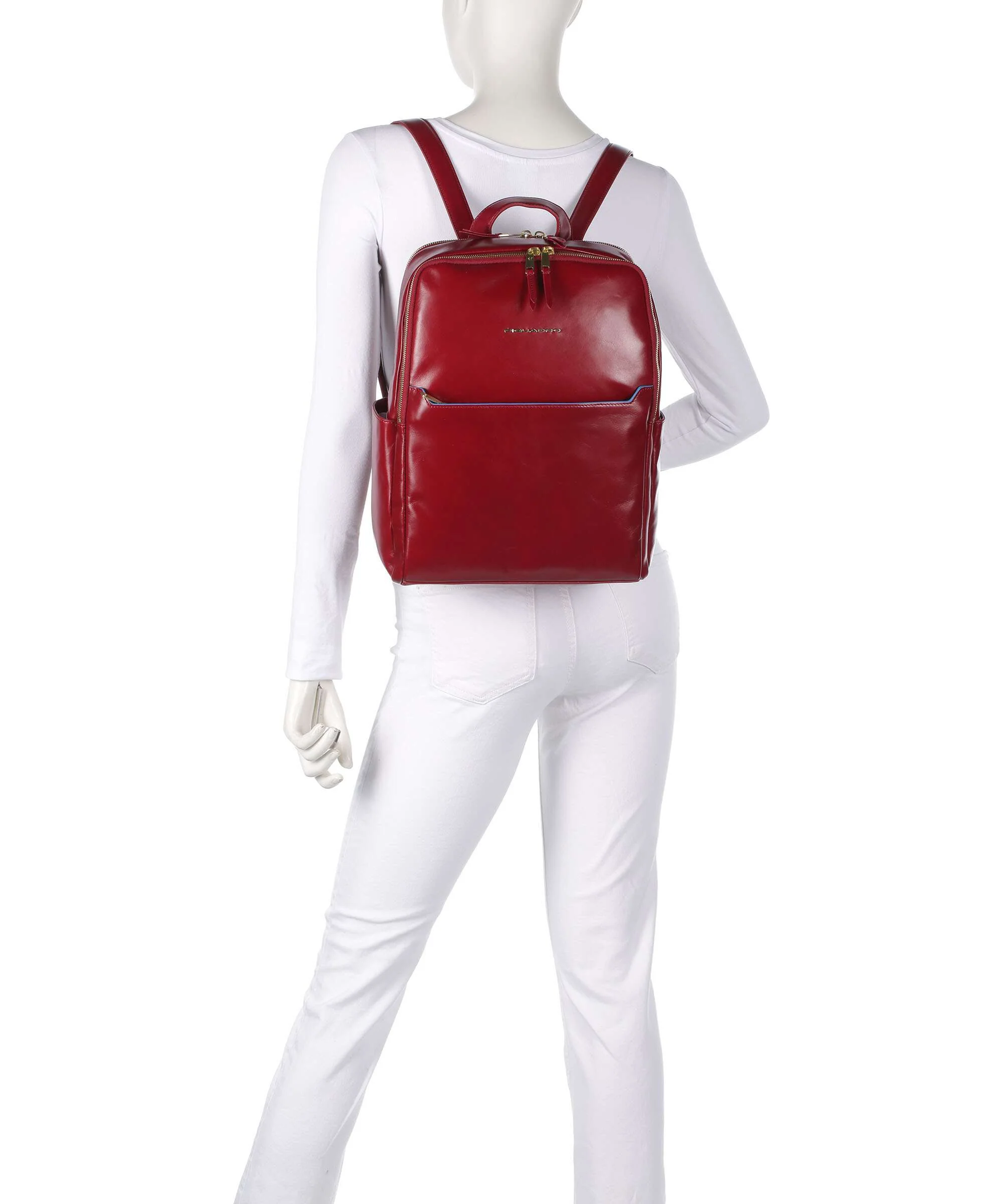Piquadro Blue Square Backpack red - Image 3