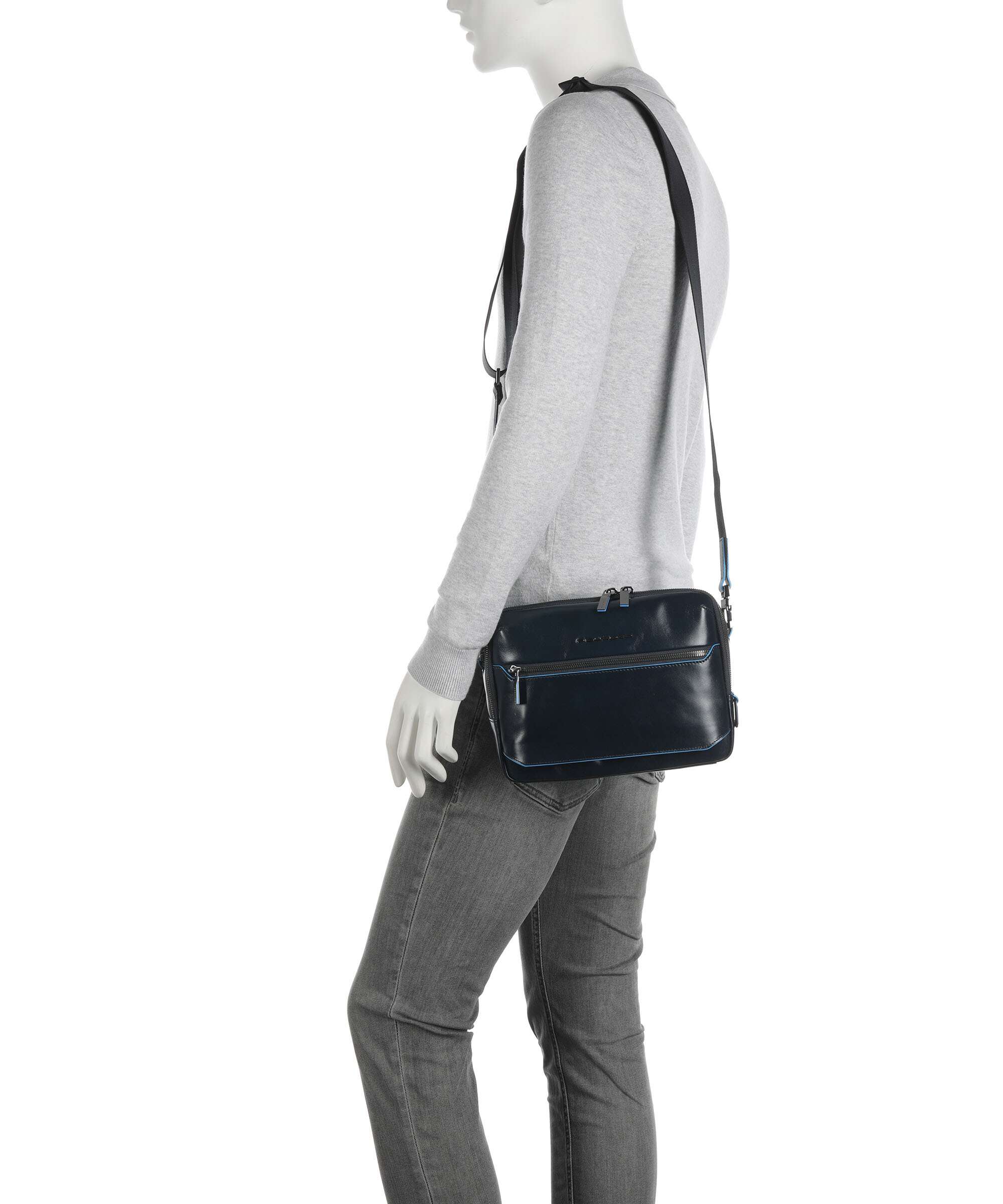 Piquadro Blue Square Crossbody bag blu notte - Image 3