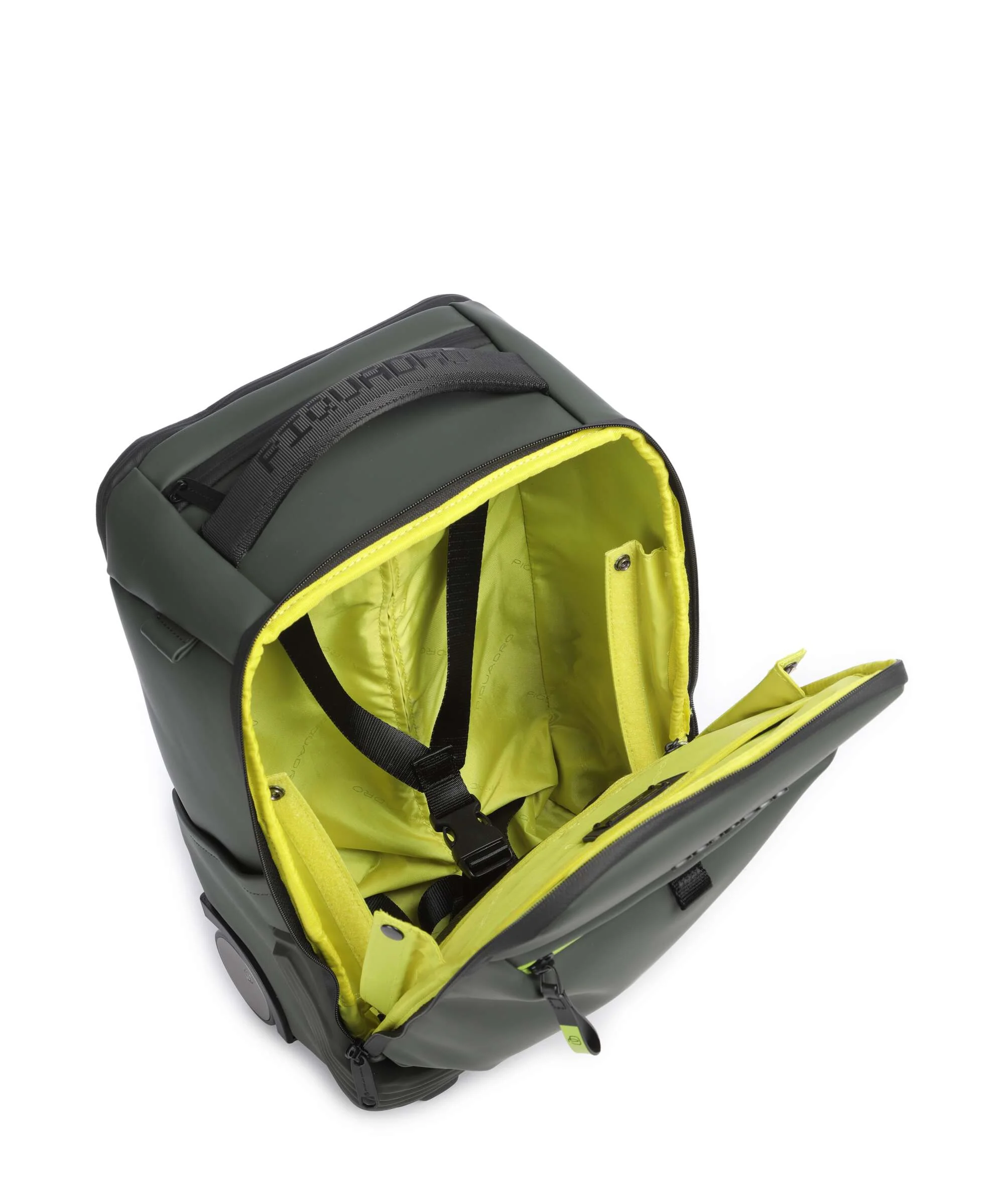 Piquadro Corner Backpack with wheels sage green - Image 7
