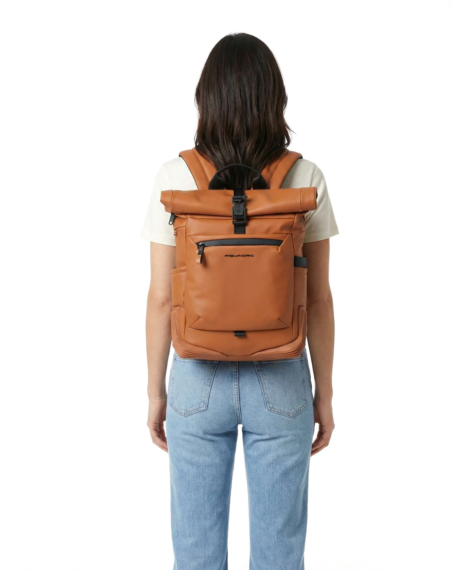 Piquadro Corner Special Rolltop backpack brique - Image 3