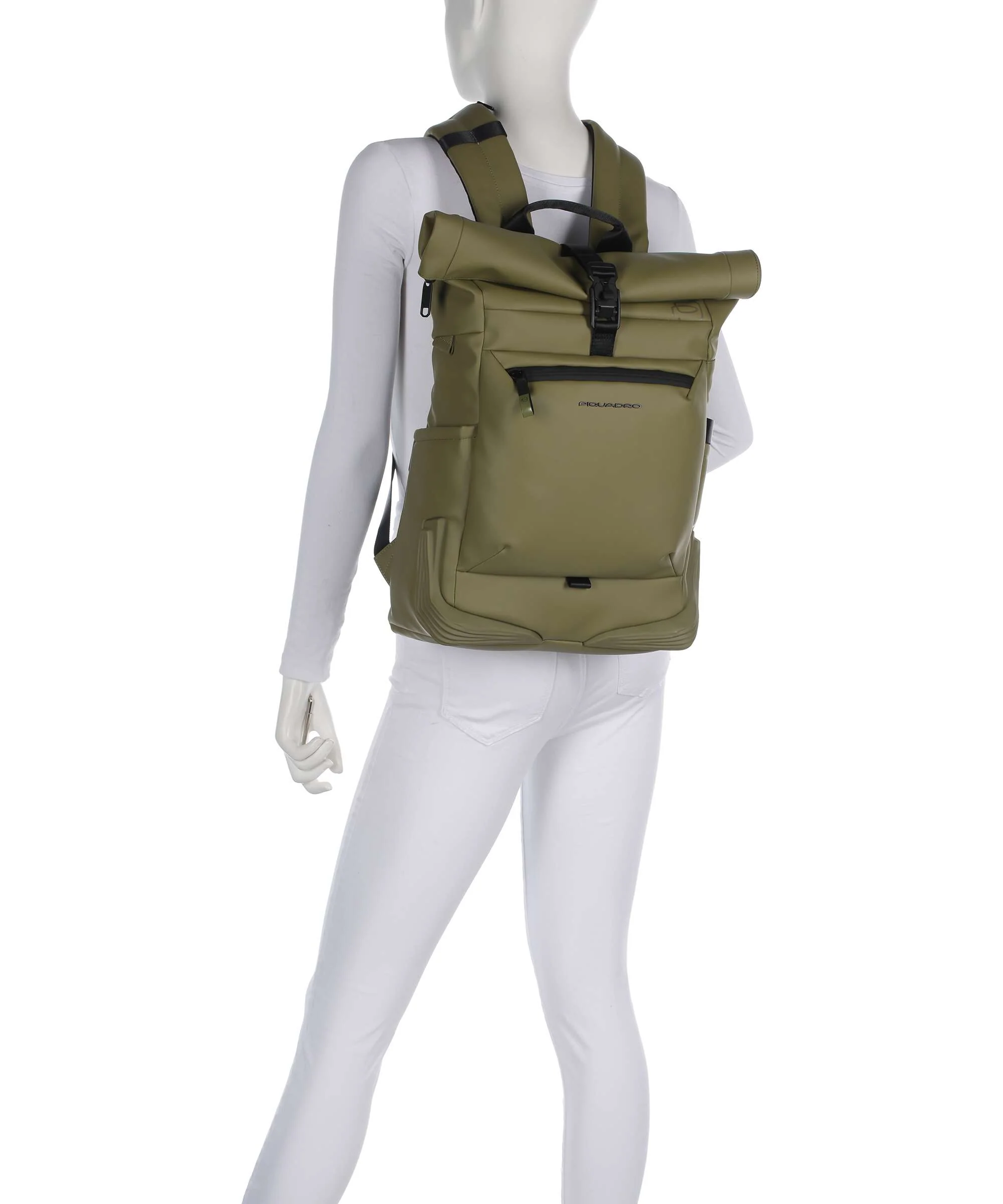Piquadro Corner Special Rolltop backpack light green - Image 3