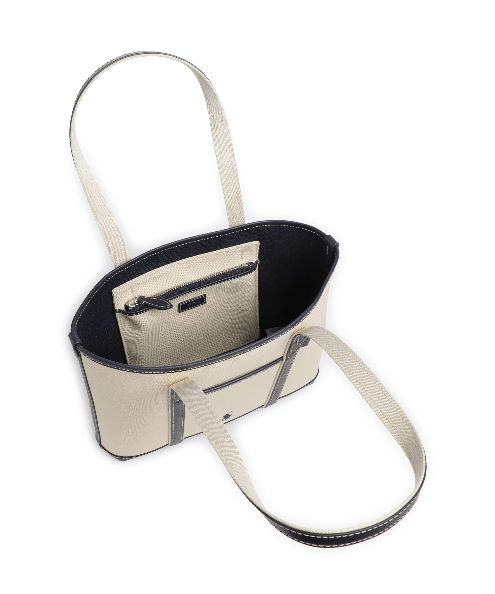 Polo Ralph Lauren Canvas Small Tote bag ecru/navy - Image 5