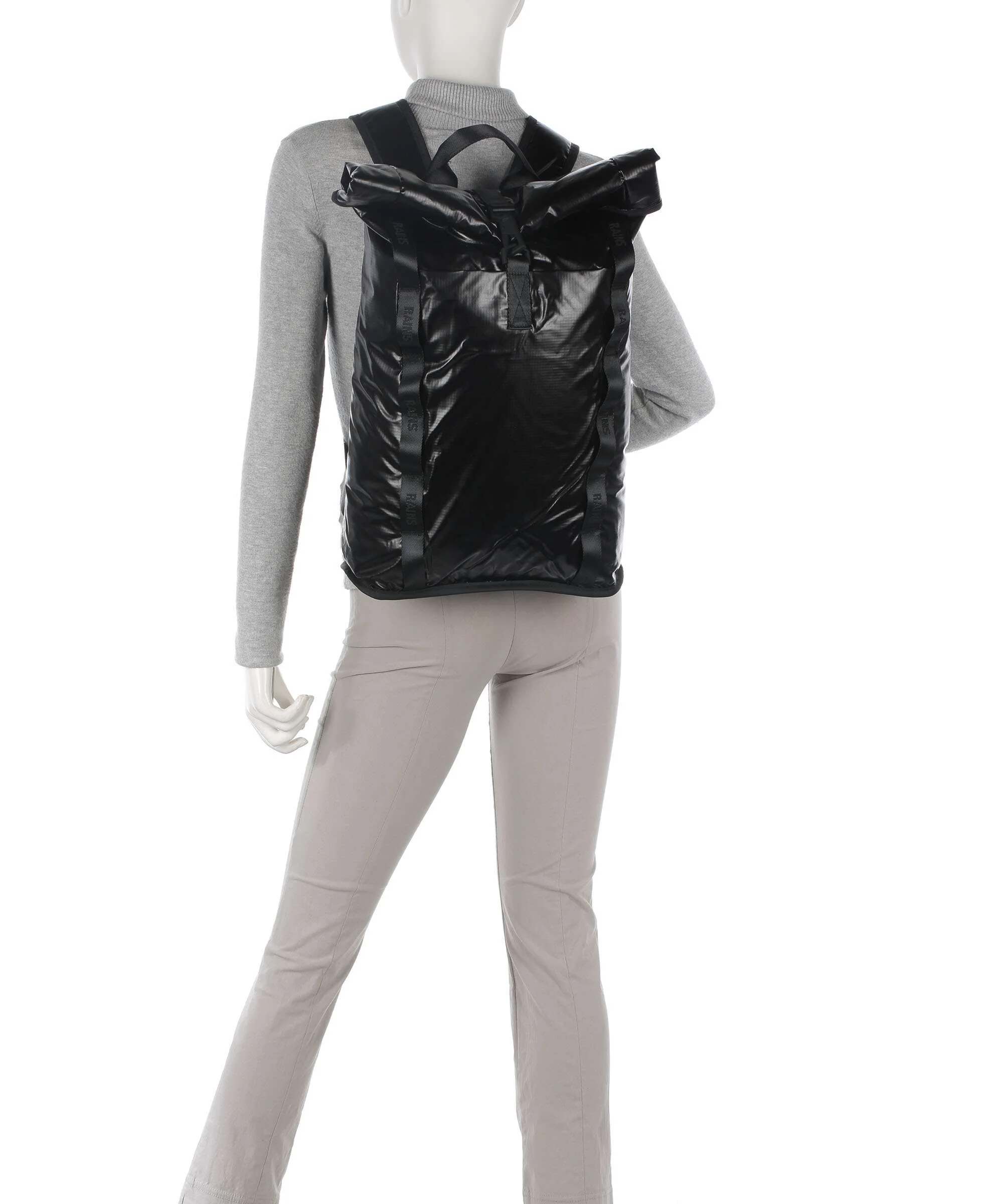 Rains Sibu Rolltop backpack black - Image 3
