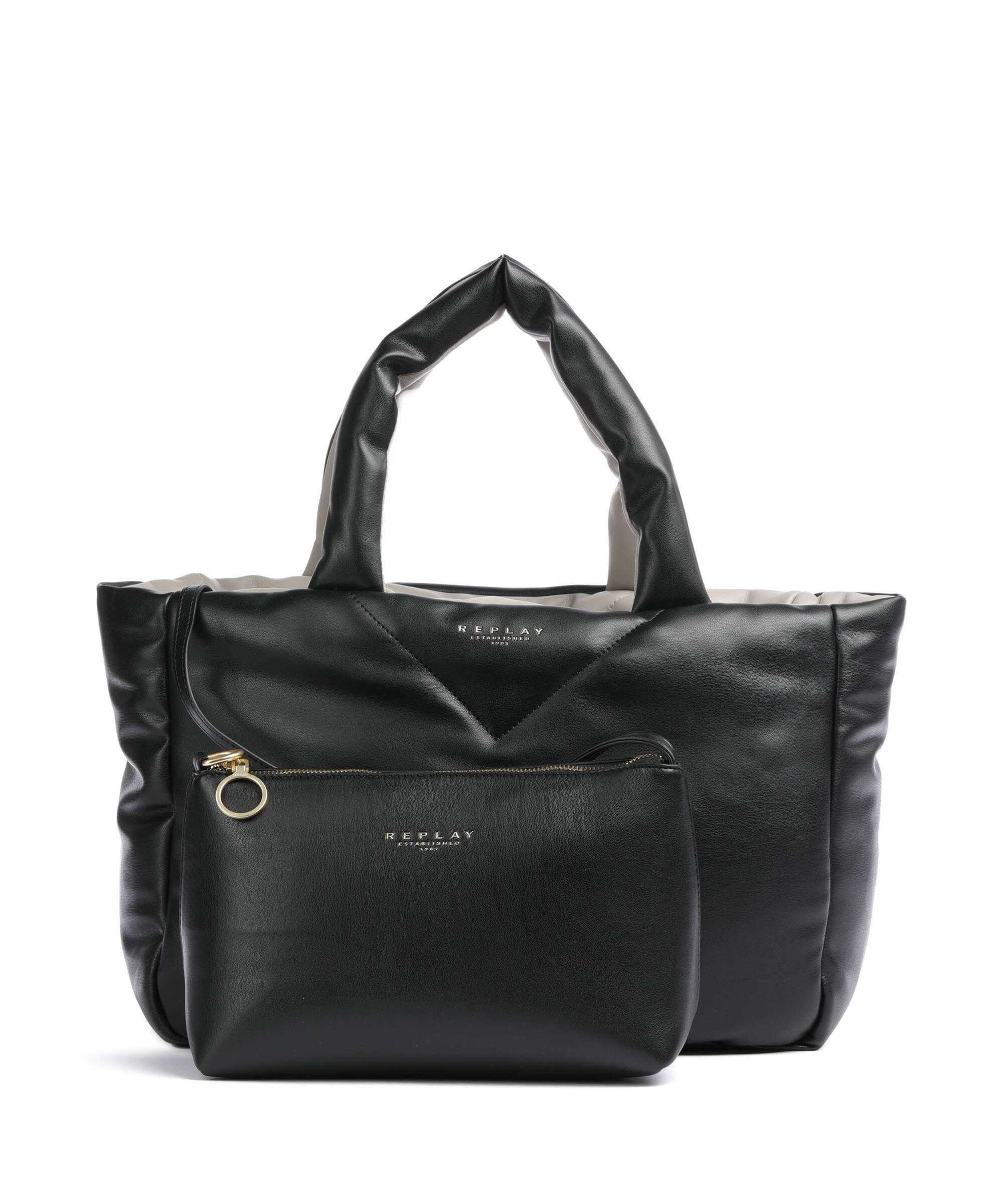 Replay Tote bag iron grey/black